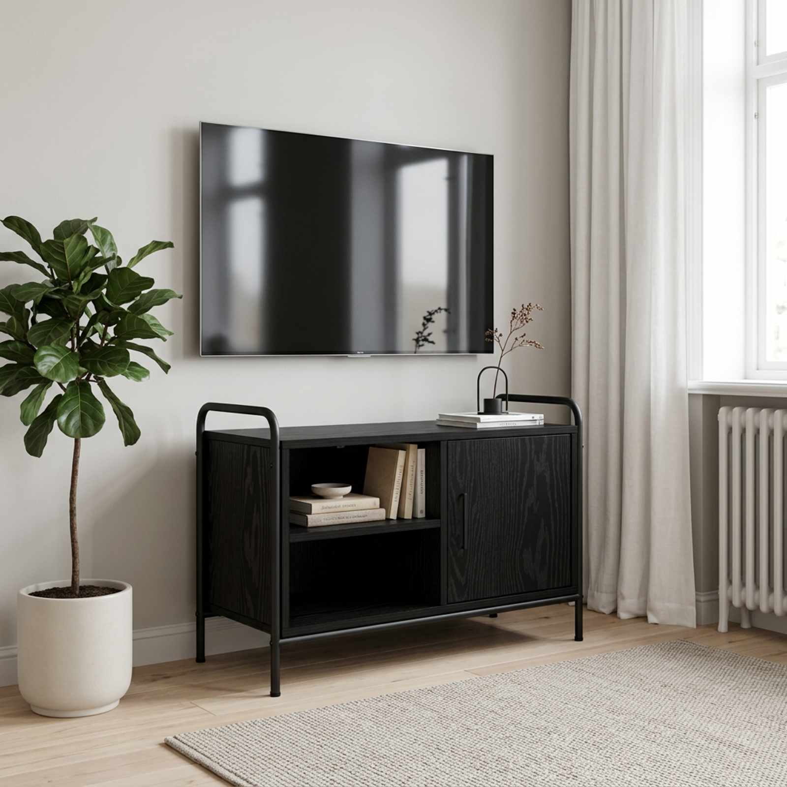 vidaXL TV-skap 67,5 x 33 x 50 cm Svart eik