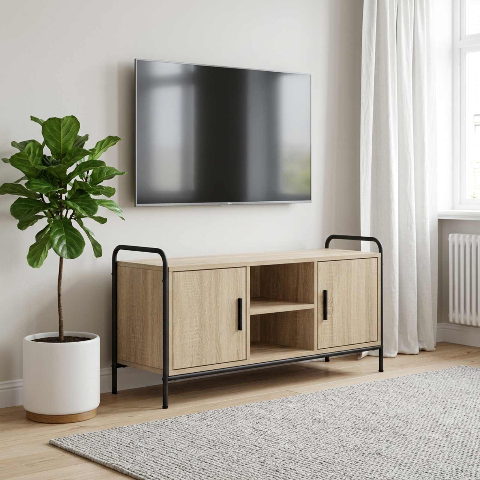vidaXL TV-skap 99 x 33 x 50 cm Sonoma eik Konstruert tre