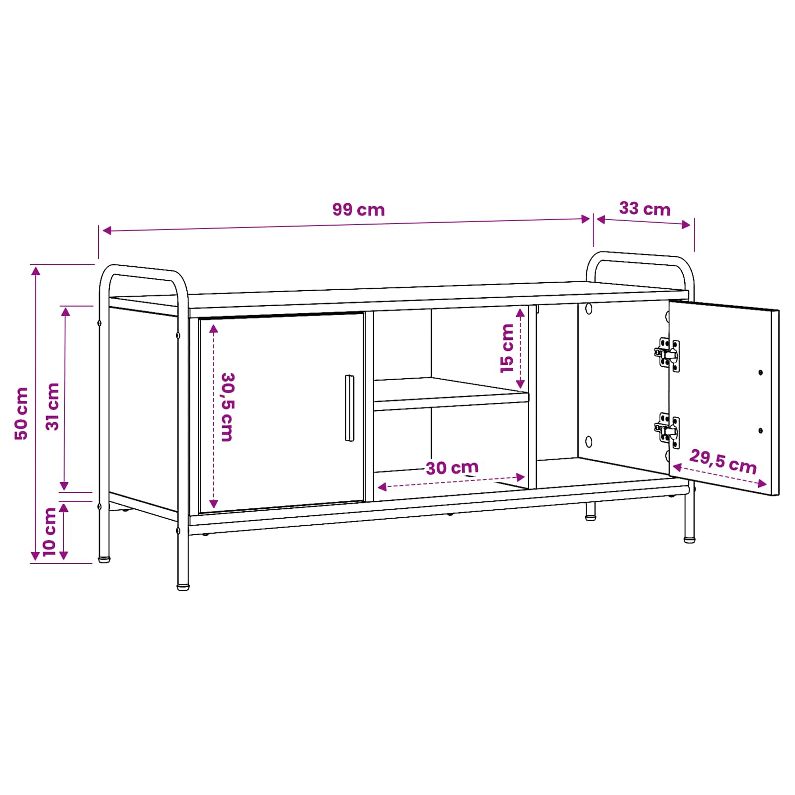 TV omarica 99 x 33 x 50 cm Sonoma hrast Inženirski les