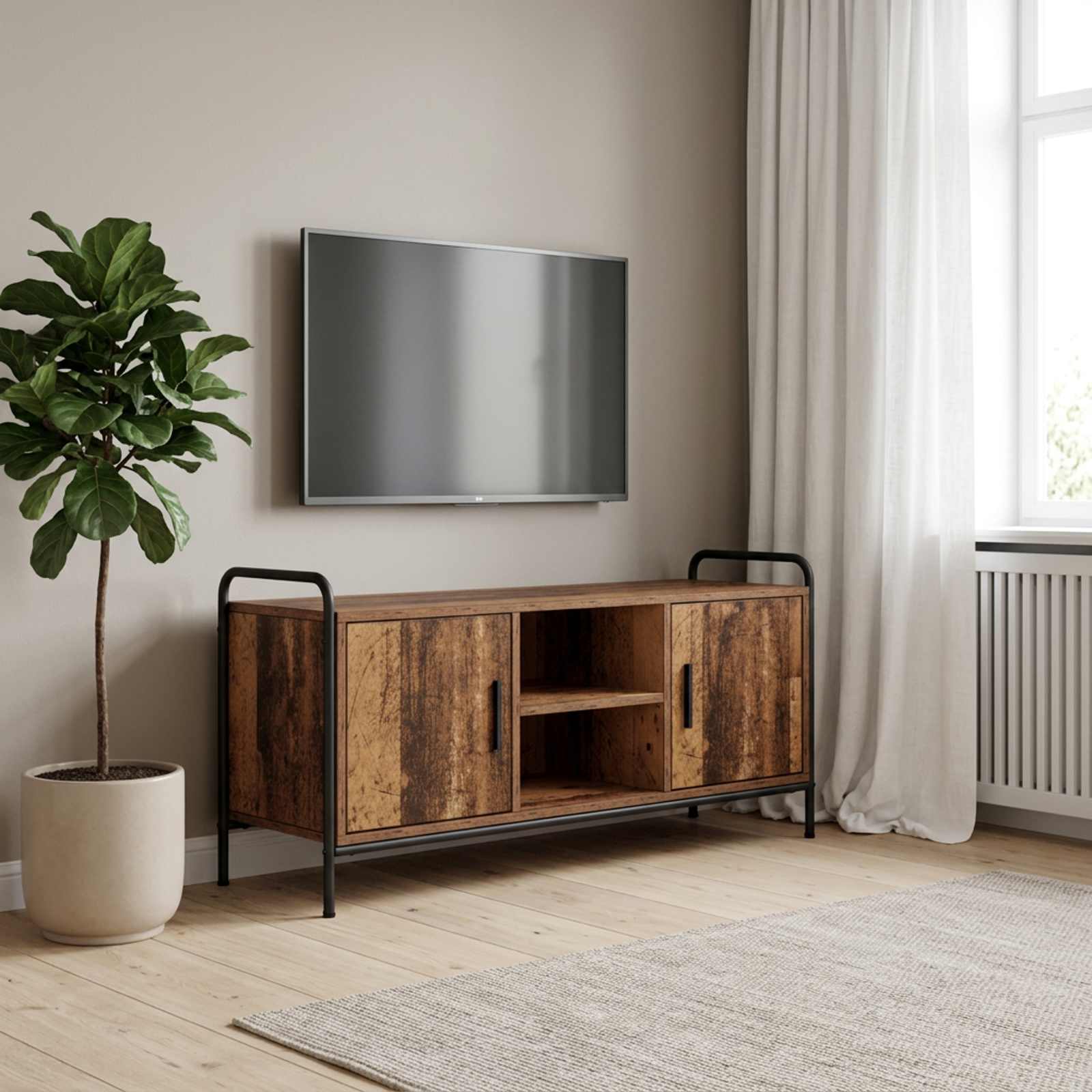 vidaXL TV-skap 99 x 33 x 50 cm Gammelt tre Konstruert tre