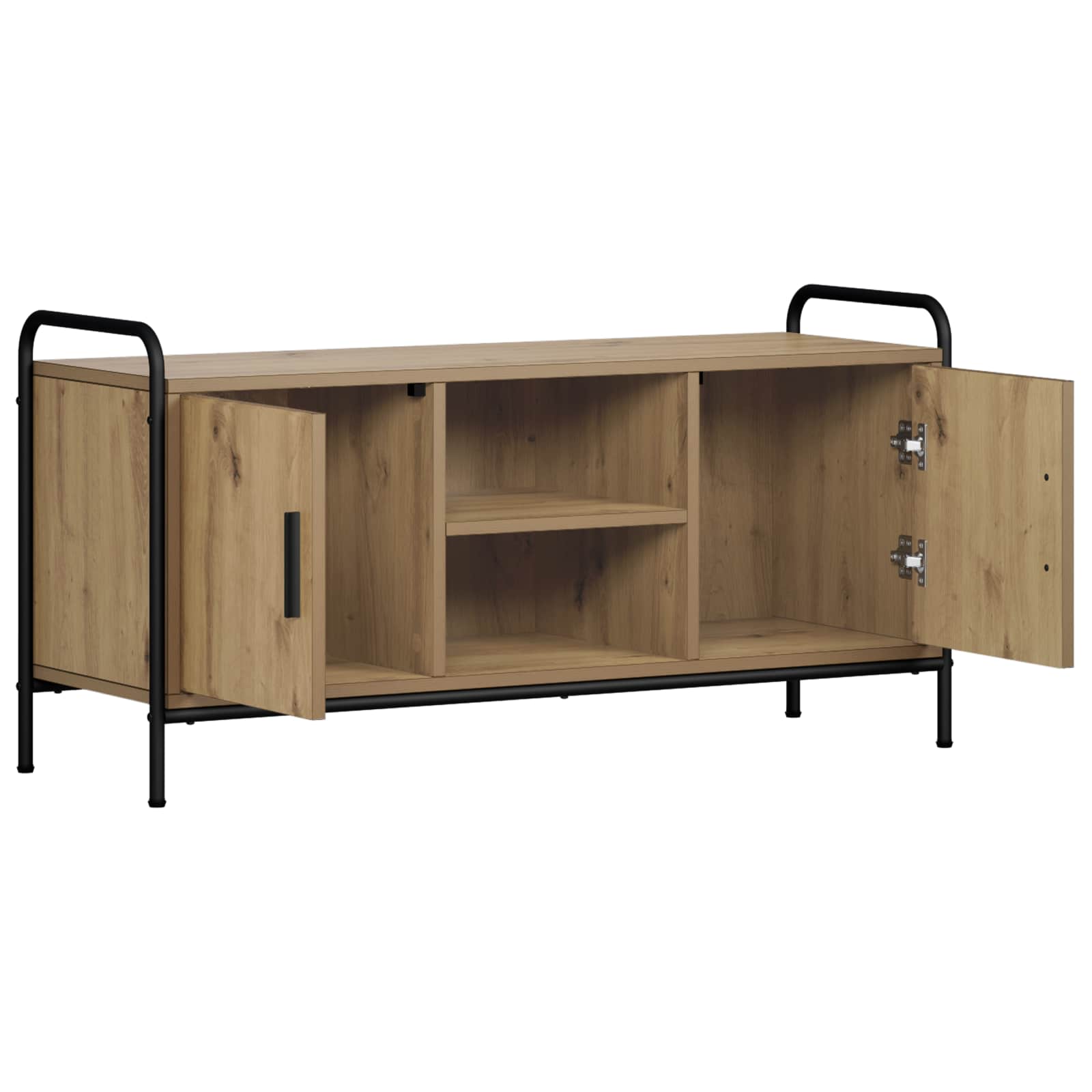 vidaXL - Tv-meubel - 99 - x - 33 - x - 50 - cm - Artisanaal - eiken - Bewerkt - hout