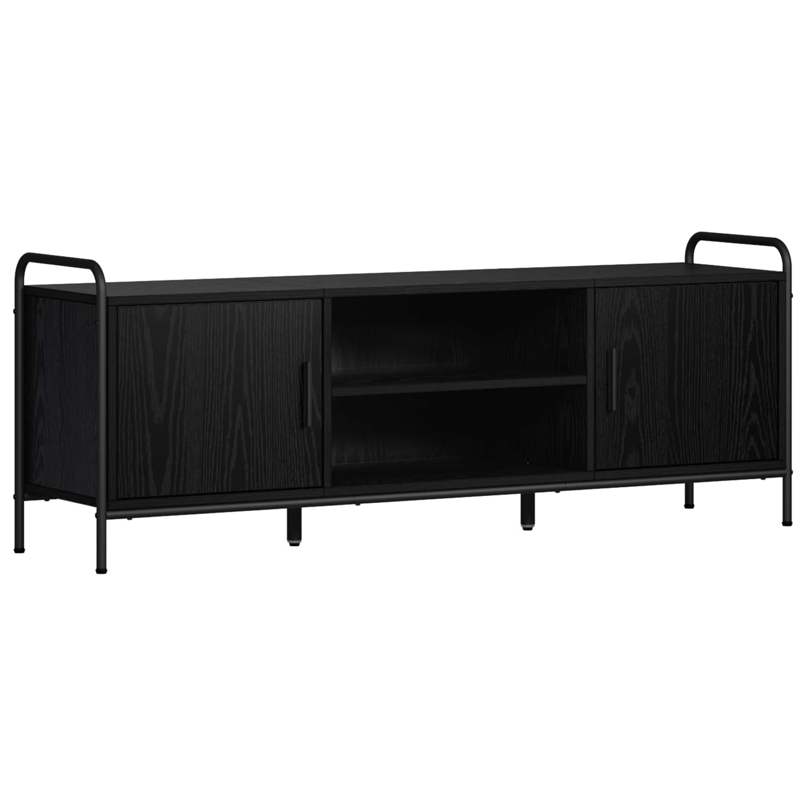 ТВ шкаф 133 x 33 x 50 см Черен дъб Инженерна дървесина