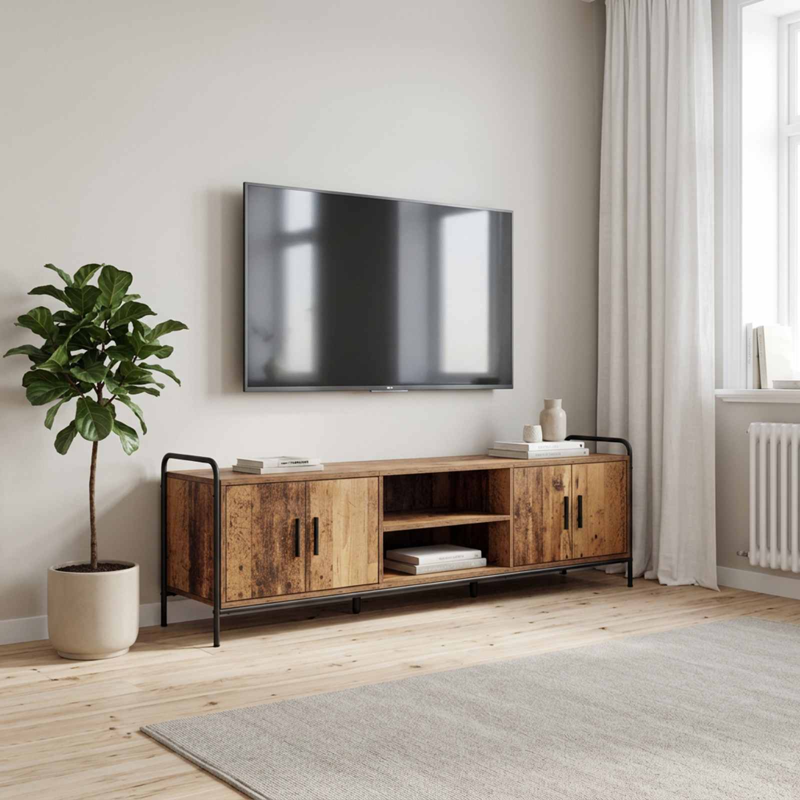 vidaXL TV-skap 167,5 x 33 x 50 cm Gammelt tre Konstruert tre