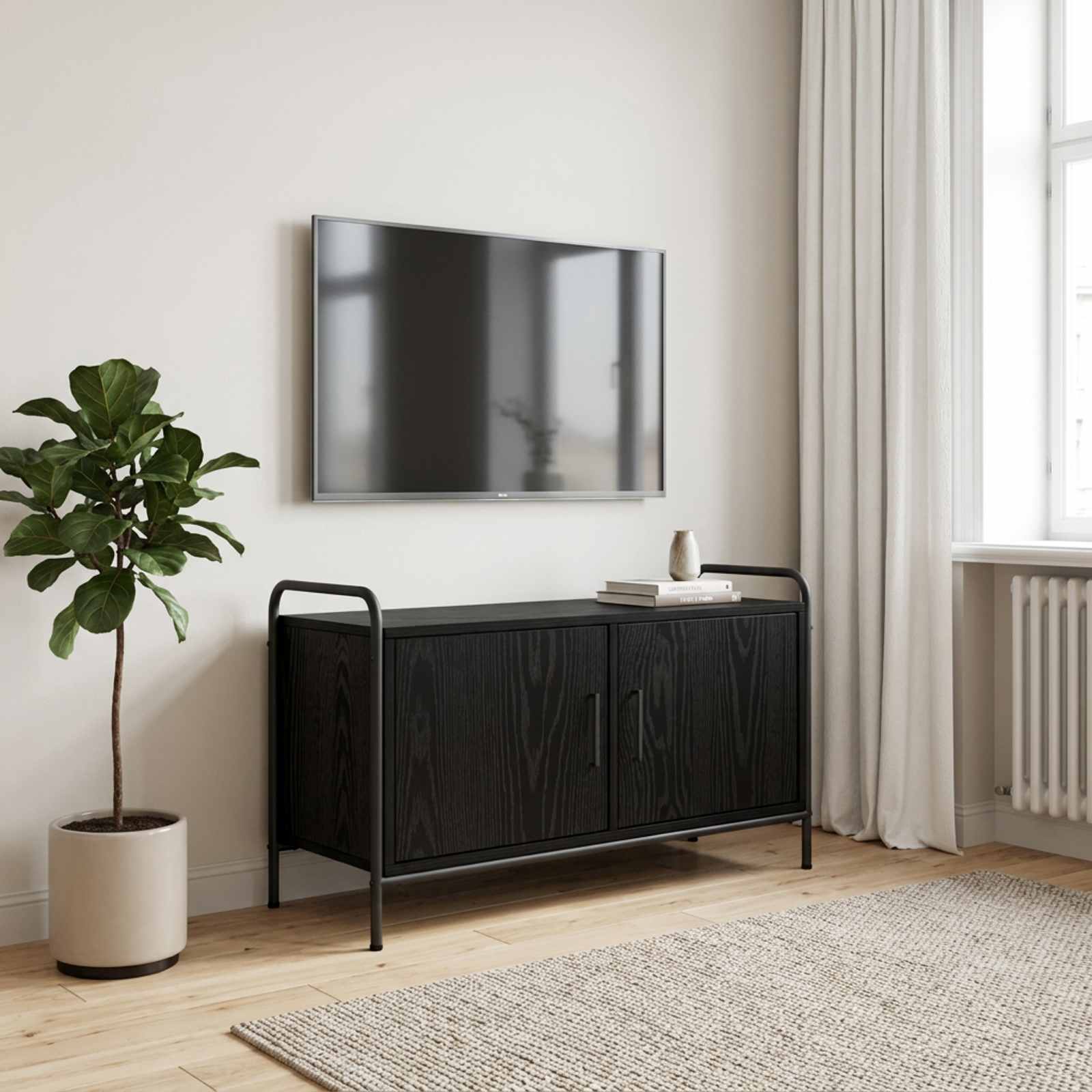 vidaXL TV-skap 79,5 x 33 x 50 cm Svart eik Konstruert tre