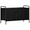vidaXL Telerikapp 79,5 x 33 x 50 cm Must tamm Tehispuit