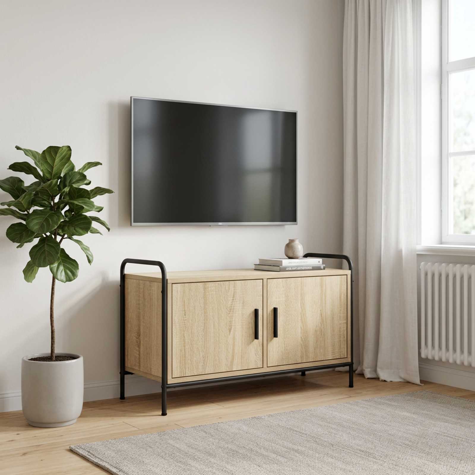 vidaXL TV-skap 79,5 x 33 x 50 cm Sonoma eik Konstruert tre