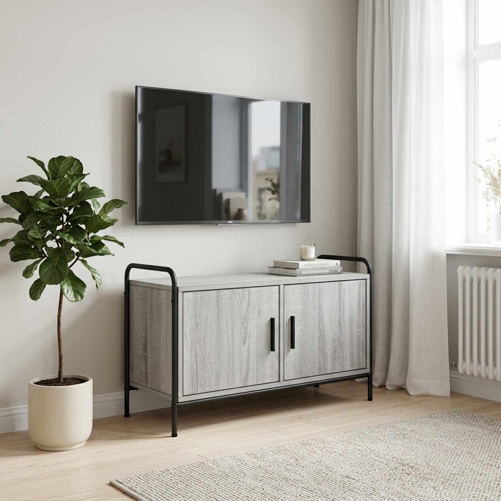 TV omarica 79,5 x 33 x 50 cm Siva Sonoma Inženirski les