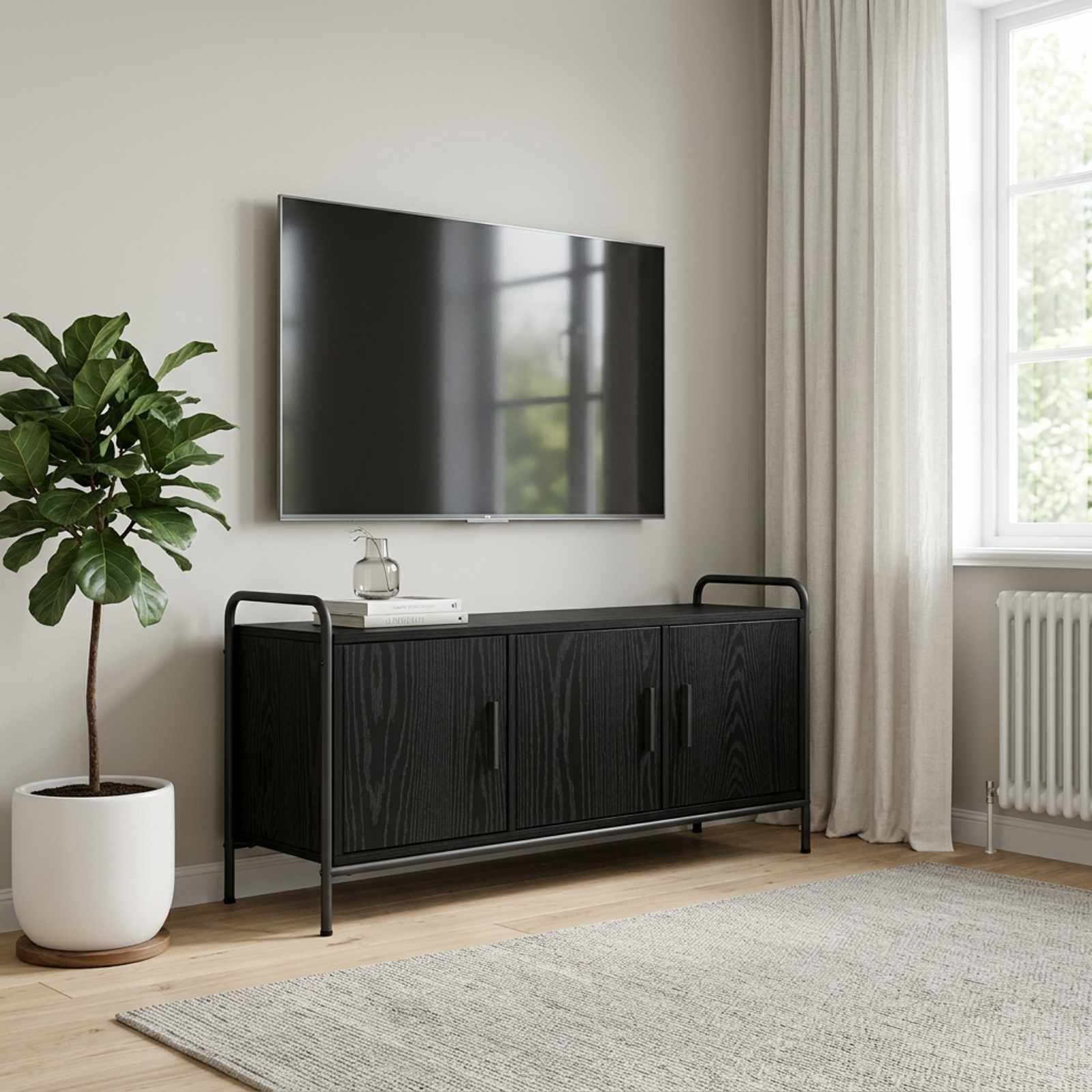 vidaXL TV-skap 79,5 x 33 x 50 cm Svart eik Konstruert tre