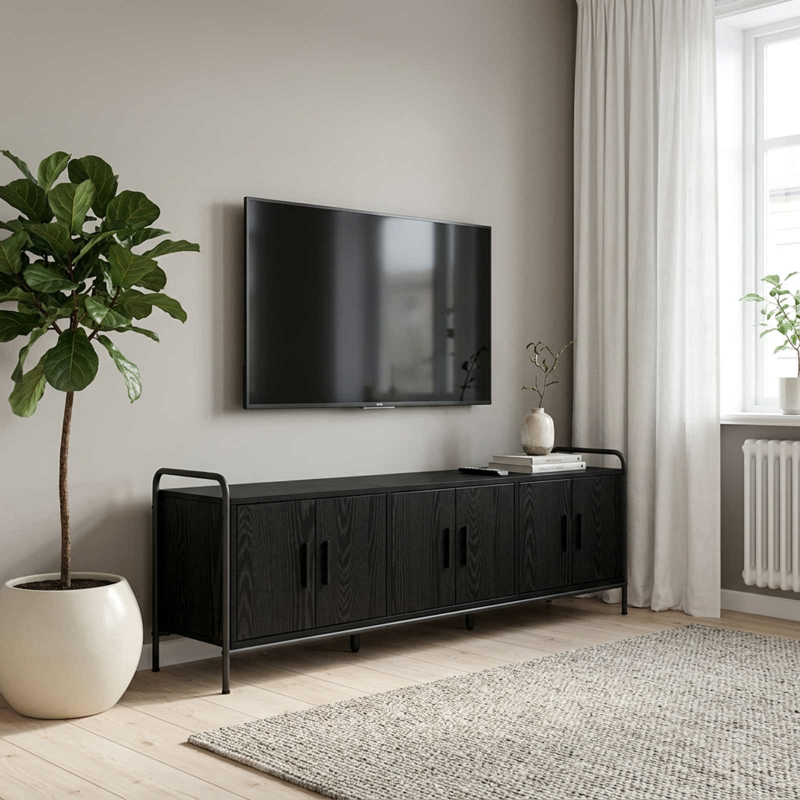 TV omarica 146 x 33 x 50 cm Črni hrast Inženirski les