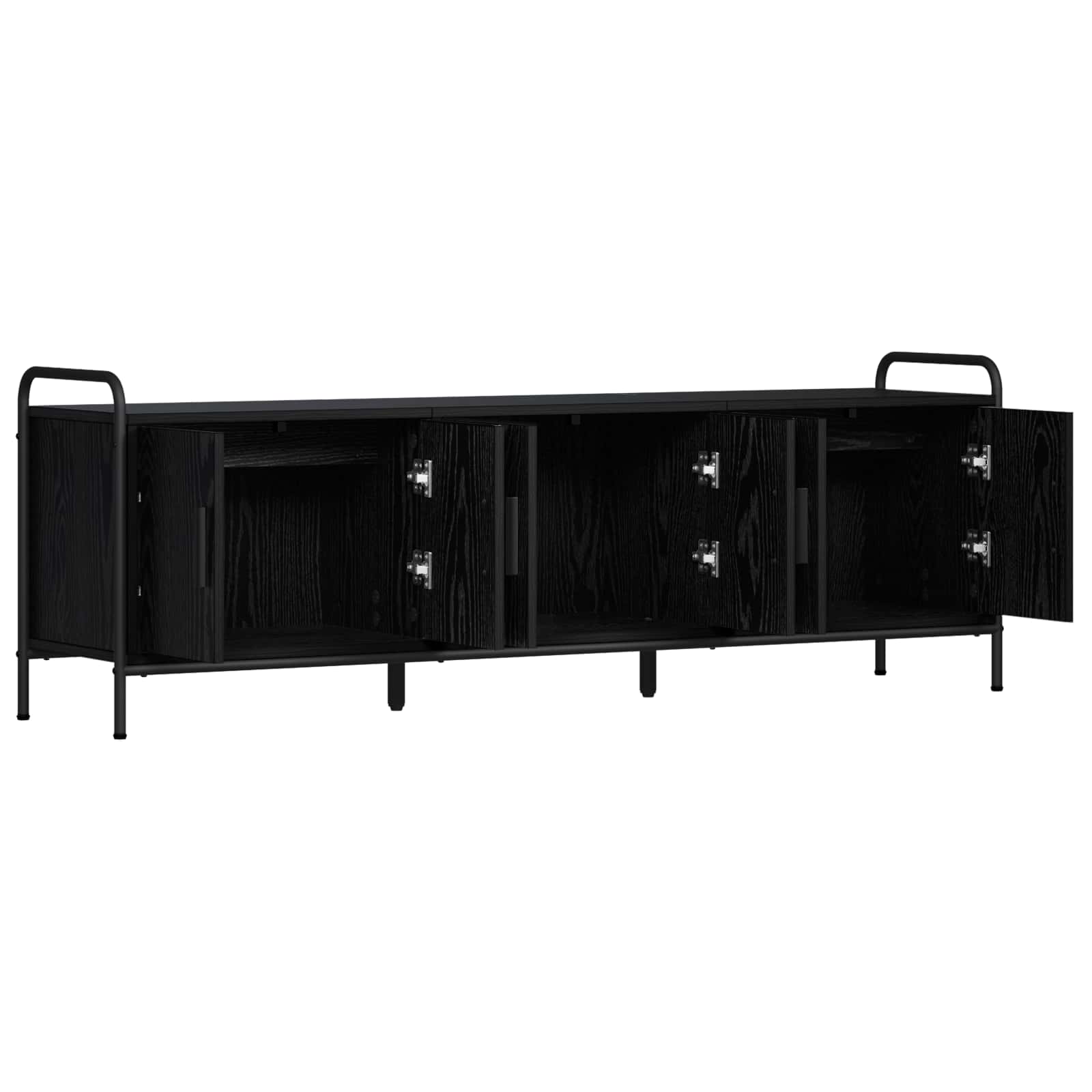 vidaXL - Tv-meubel - 146 - x - 33 - x - 50 - cm - Zwart - eiken - Bewerkt - hout