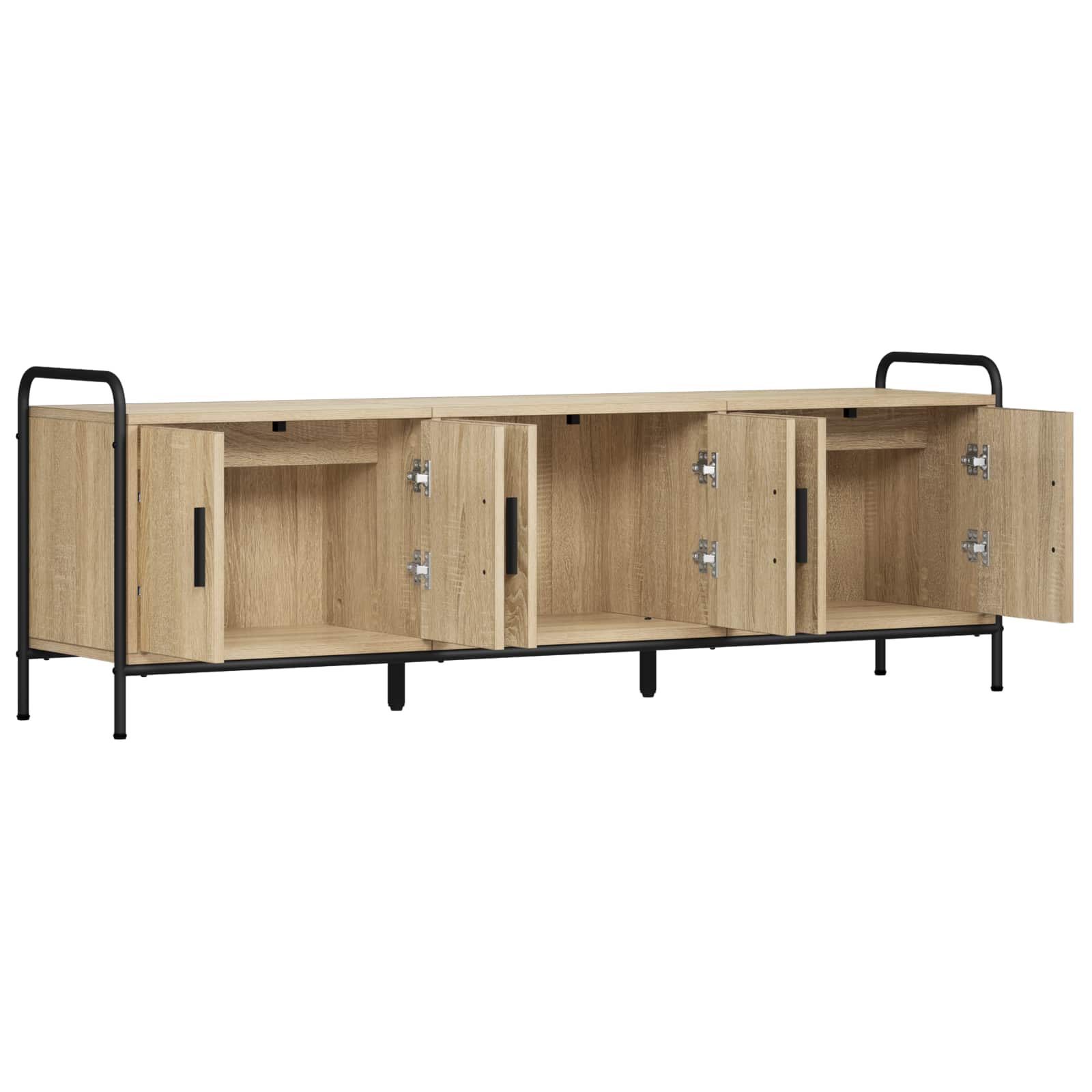 vidaXL - Tv-meubel - 146 - x - 33 - x - 50 - cm - Sonoma - Eiken - Bewerkt - hout