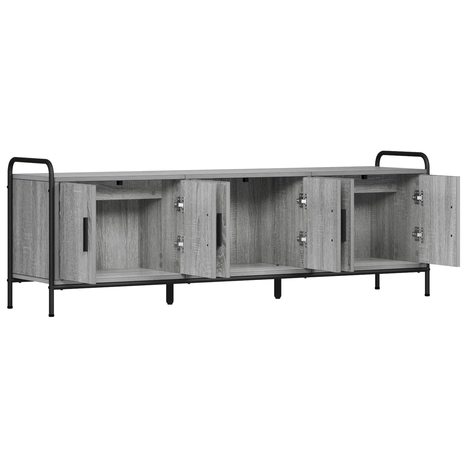 vidaXL - Tv-meubel - 146 - x - 33 - x - 50 - cm - Grijs - Sonoma - Bewerkt - hout