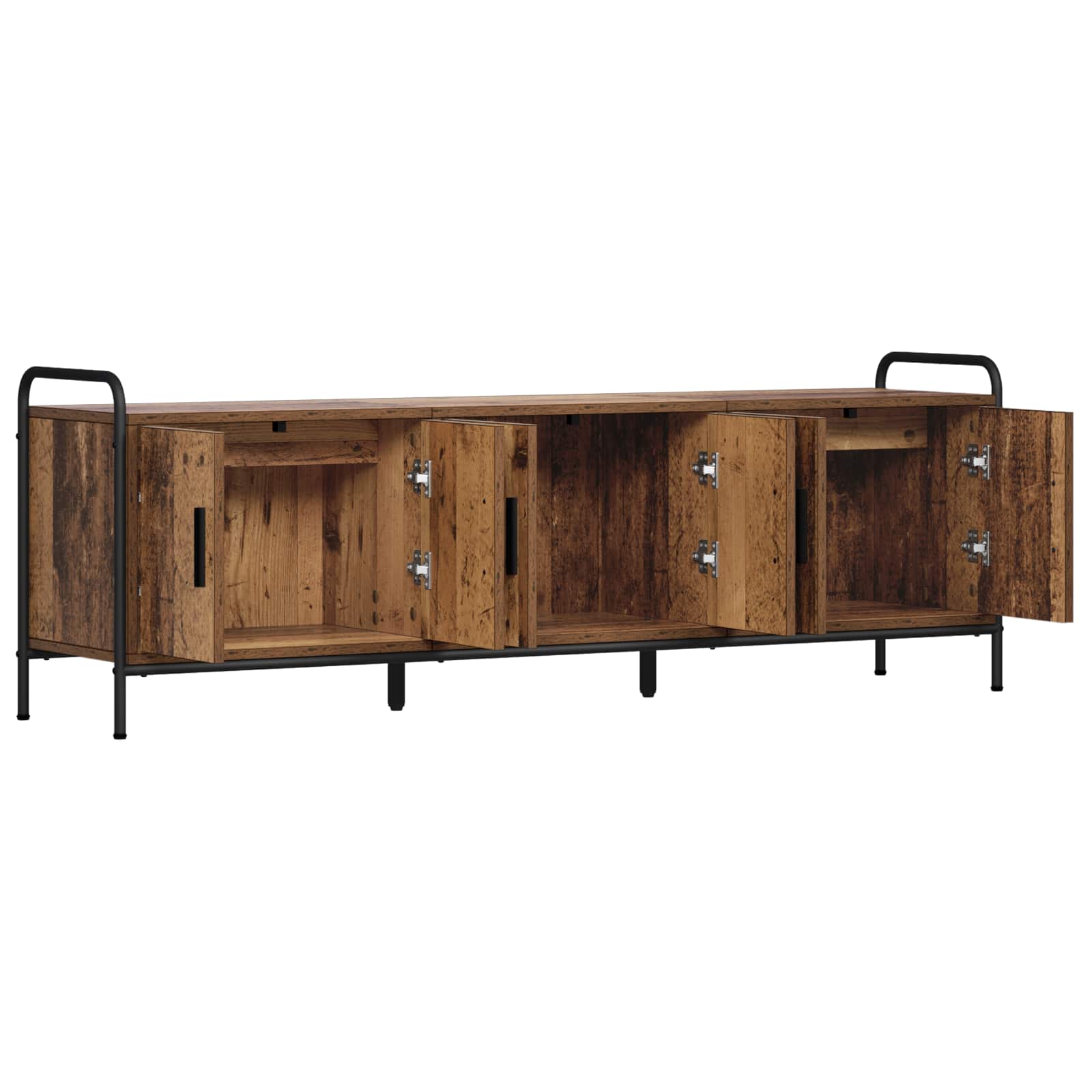 vidaXL - Tv-meubel - 146 - x - 33 - x - 50 - cm - Oud - hout - Bewerkt - hout
