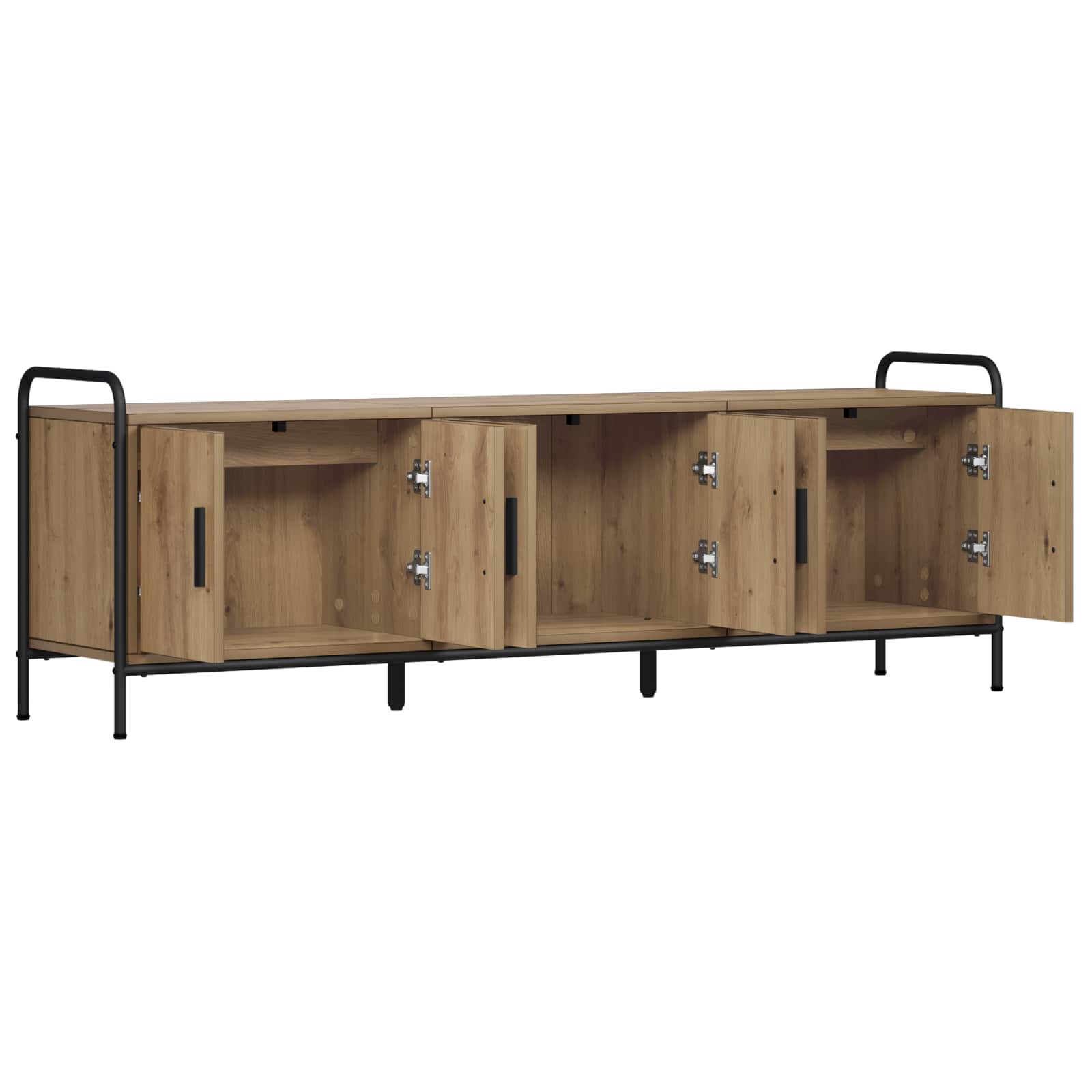 vidaXL - Tv-meubel - 146 - x - 33 - x - 50 - cm - Artisanaal - eiken - Bewerkt - hout
