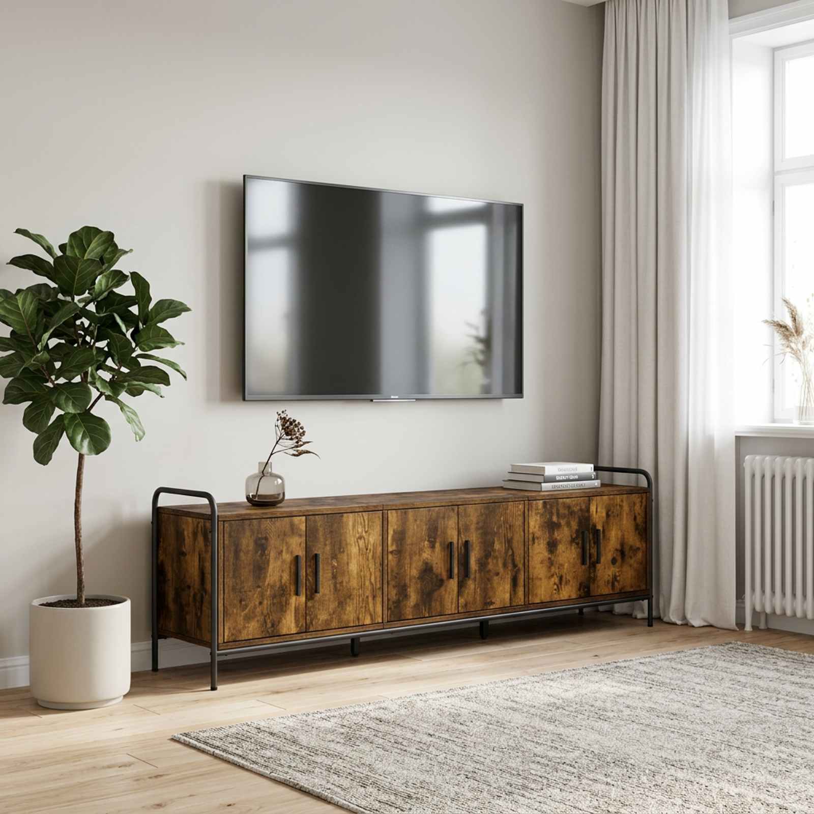 TV omarica 146 x 33 x 50 cm Dimljen hrast Inženirski les