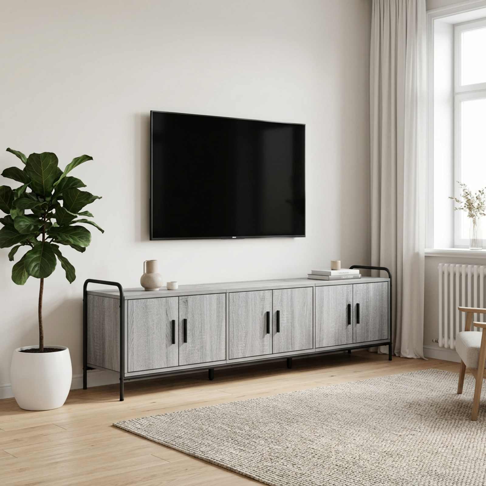TV omarica 146 x 33 x 50 cm Siva Sonoma Inženirski les