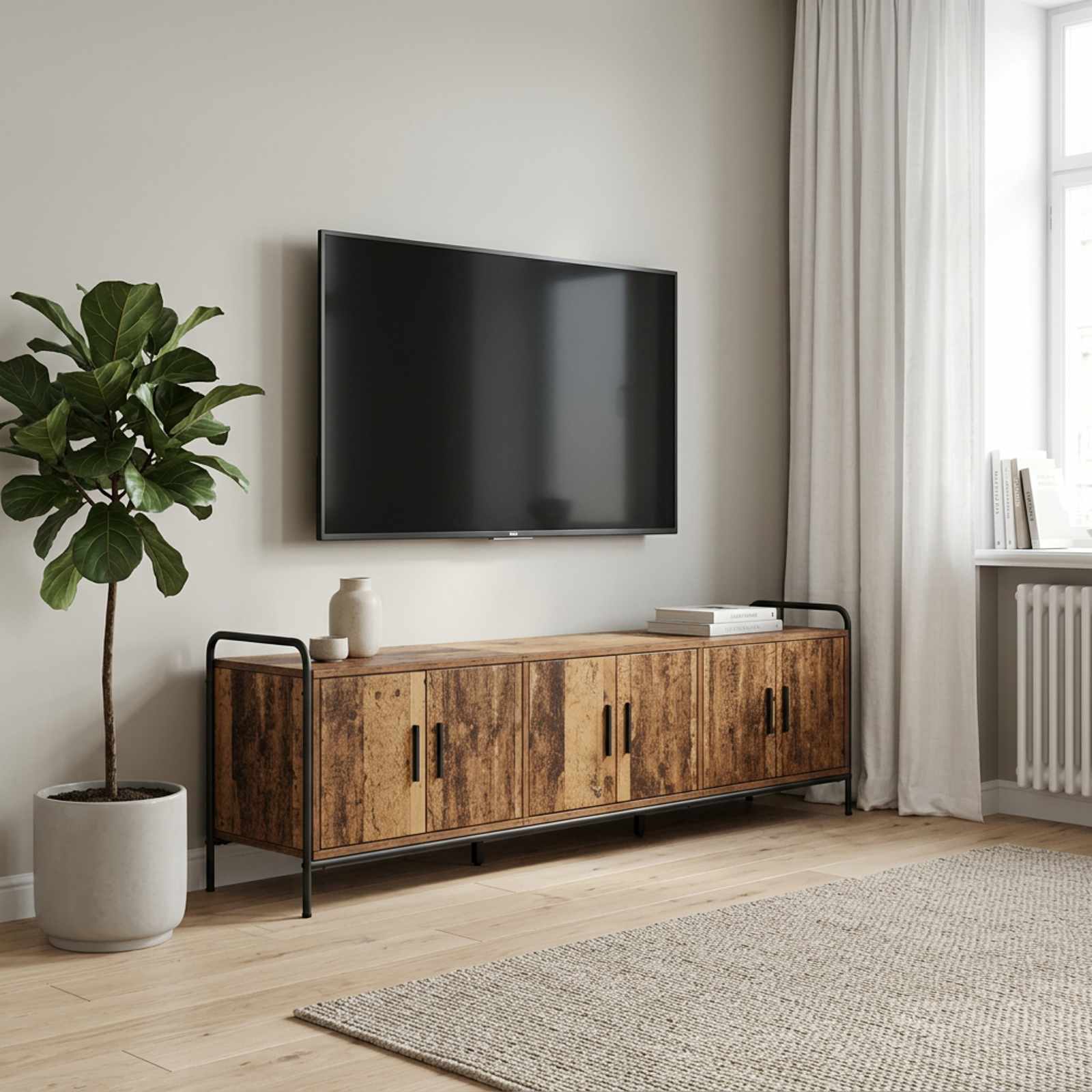 vidaXL TV-kaappi 146 x 33 x 50 cm Vanha puu Tekninen puu