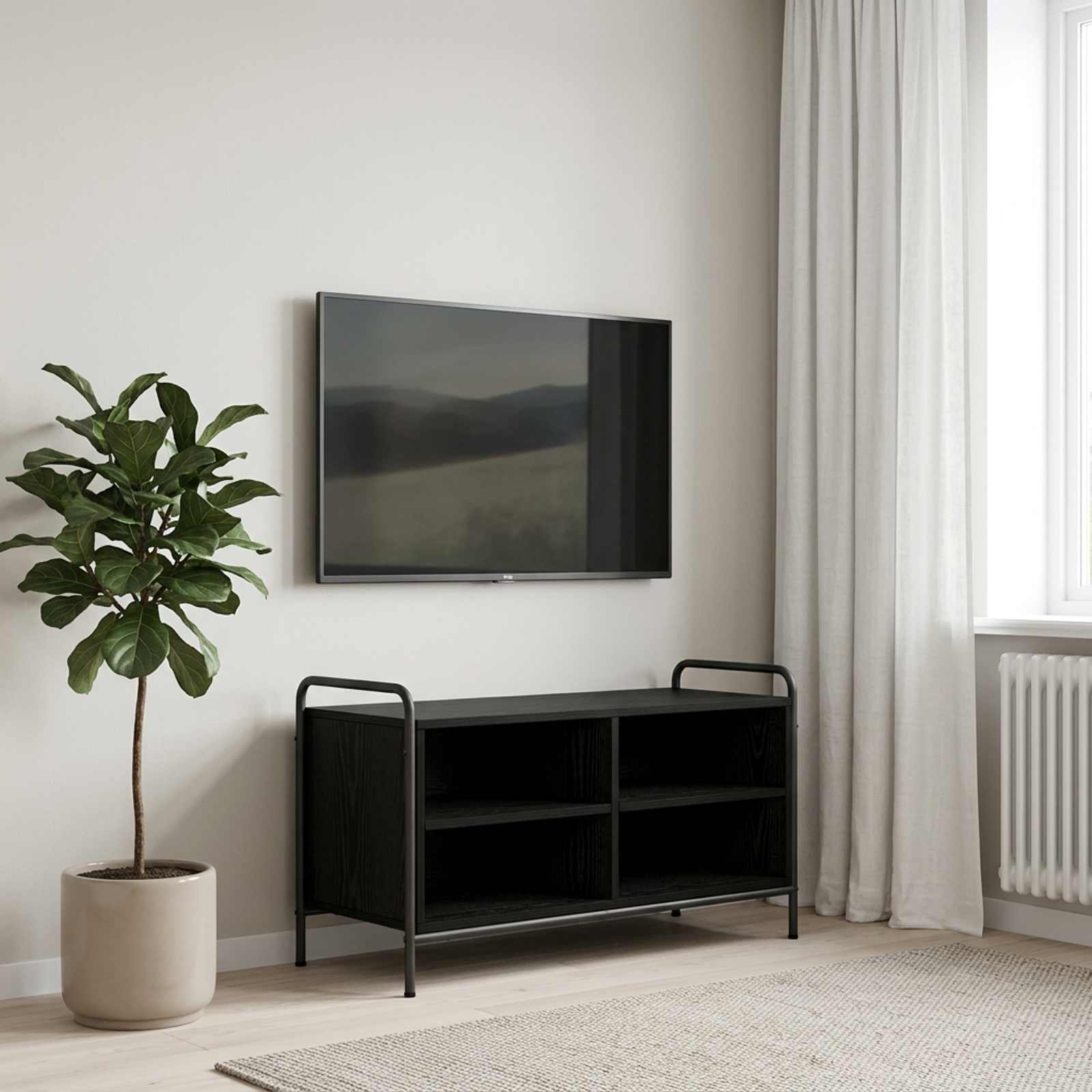TV omarica 140 x 39,5 x 50 cm Črni hrast Inženirski les