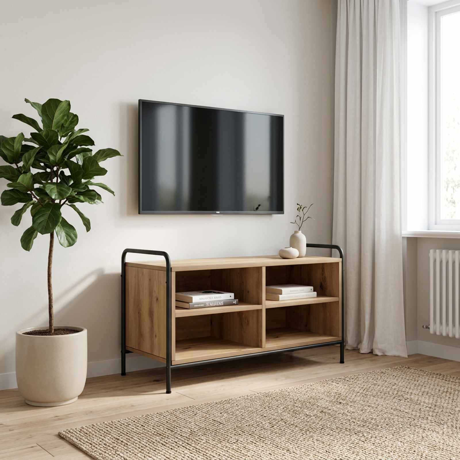 vidaXL TV-Schrank 140 x 39,5 x 50 cm Artisan-Eiche Holzwerkstoff