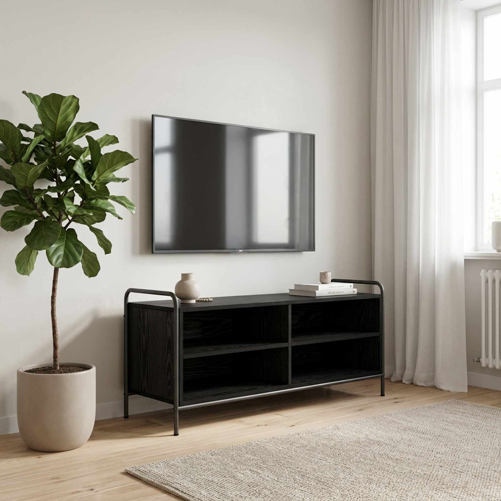 TV omarica 140 x 39,5 x 50 cm Črni hrast Inženirski les