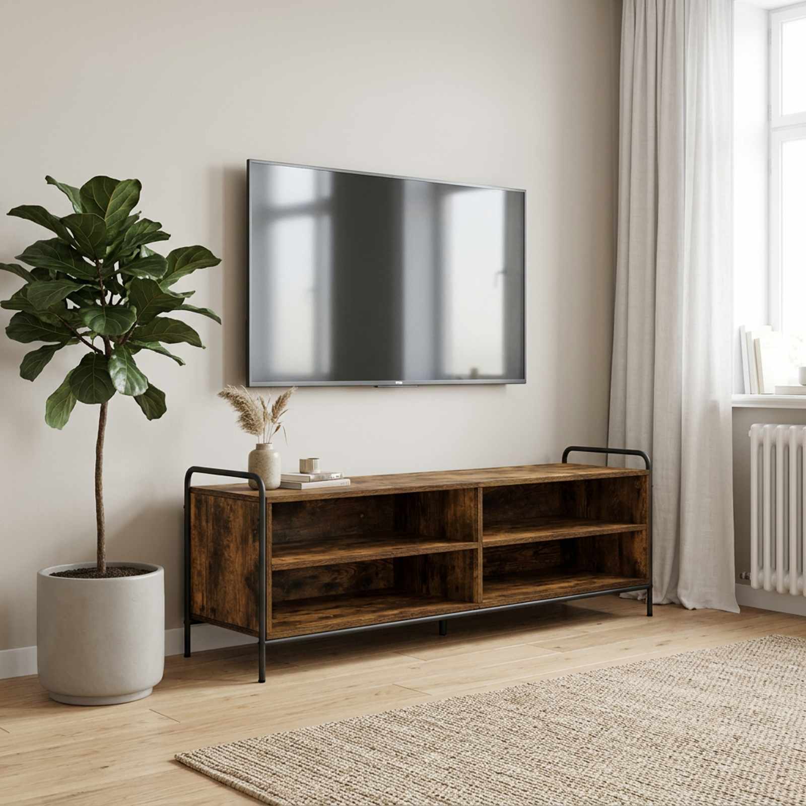 TV omarica 140 x 39,5 x 50 cm Dimljen hrast Inženirski les