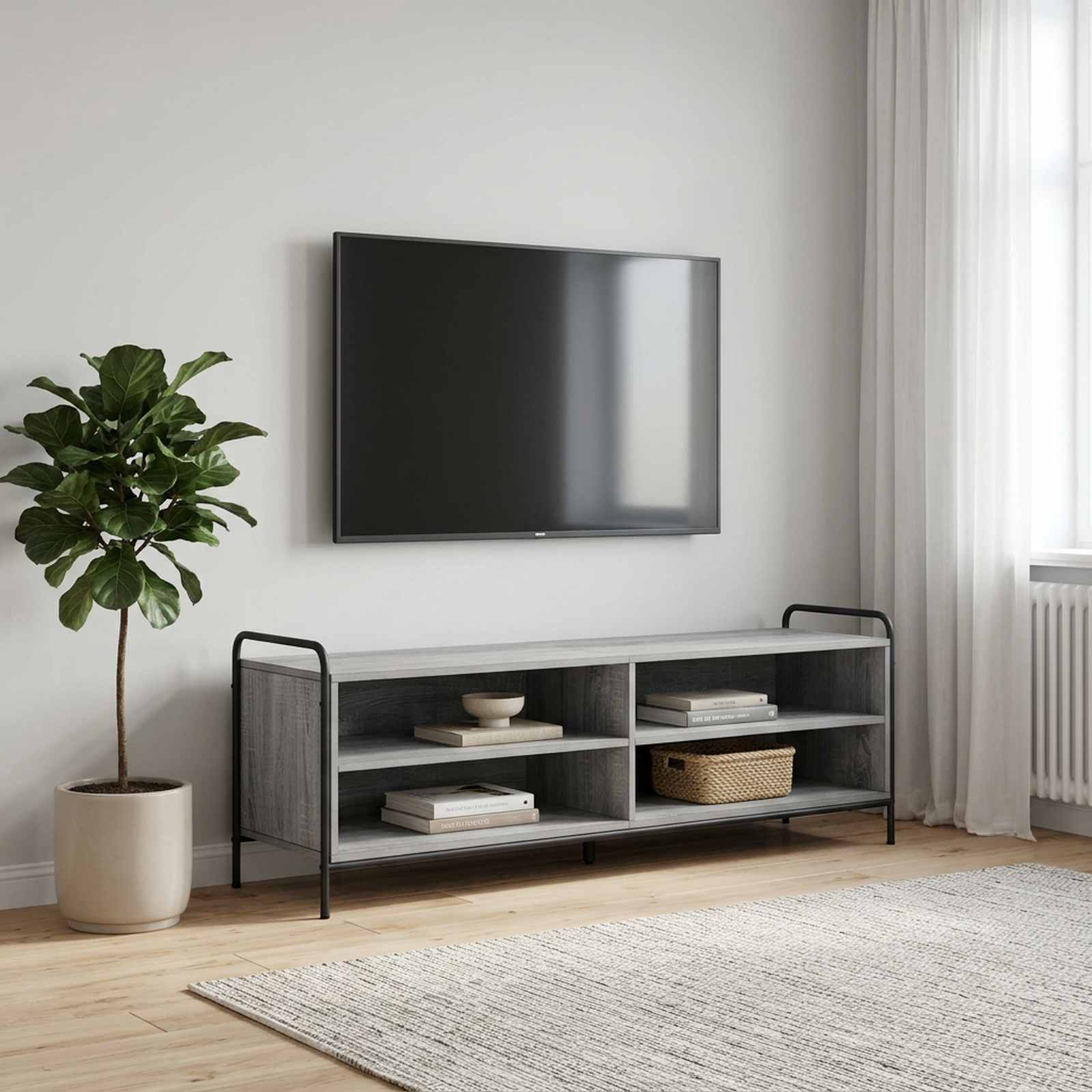 TV omarica 140 x 39,5 x 50 cm Siva Sonoma Inženirski les