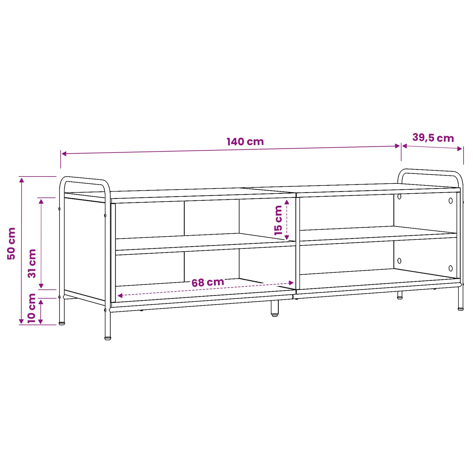 TV omarica 140 x 39,5 x 50 cm Siva Sonoma Inženirski les