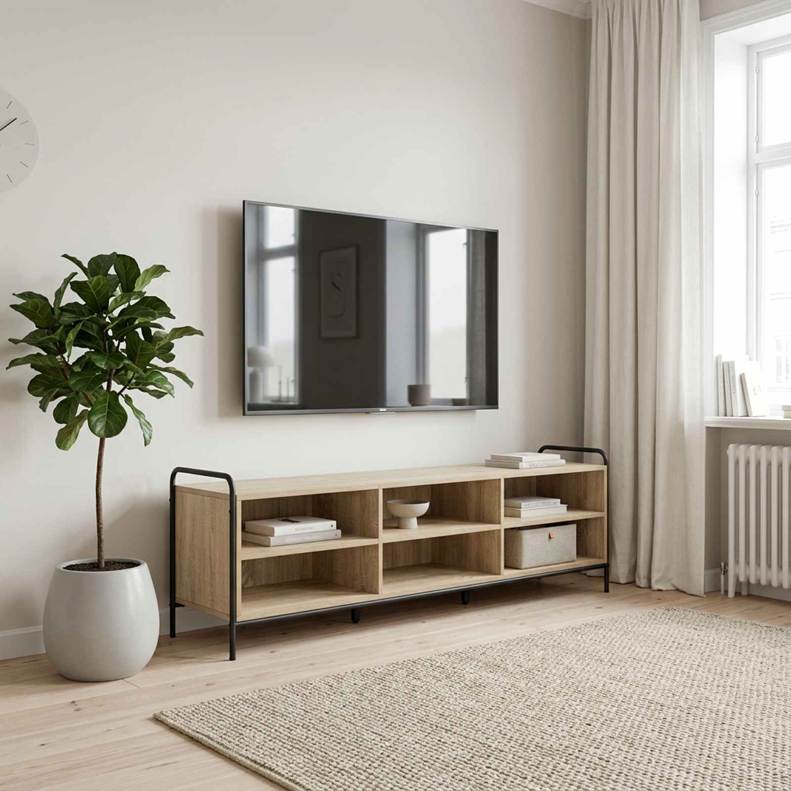 vidaXL TV-skap 140 x 39,5 x 50 cm Sonoma eik Konstruert tre