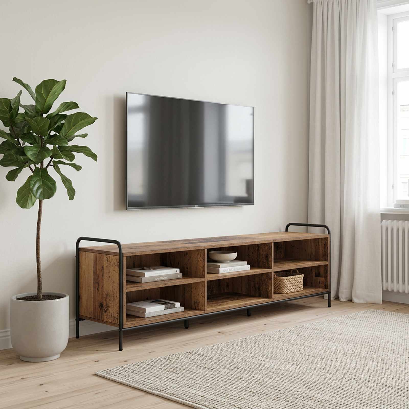 vidaXL TV-skap 140 x 39,5 x 50 cm Gammelt tre Konstruert tre