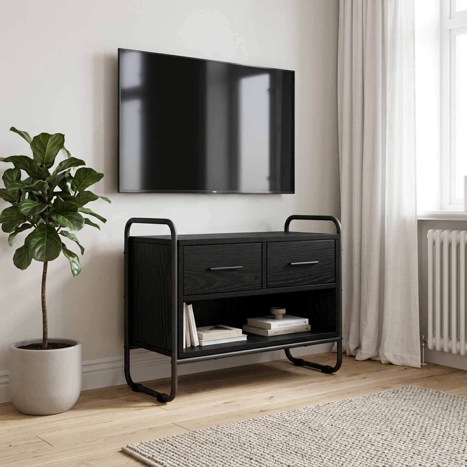TV omarica 60 x 30 x 50 cm Črni hrast Inženirski les
