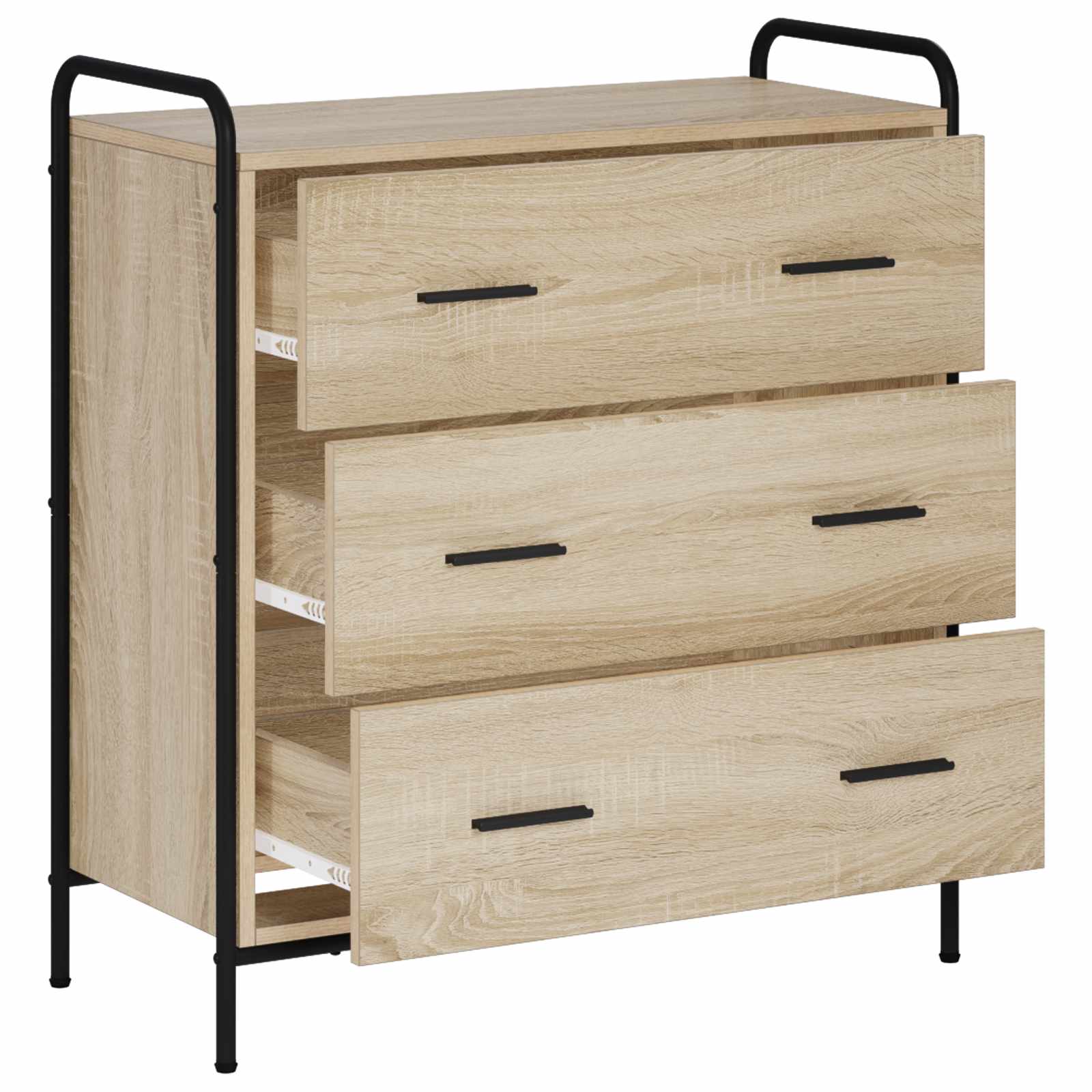 vidaXL - Dressoir - Sonoma - Eiken - 97 - x - 33 - x - 81 - cm - Bewerkt - hout