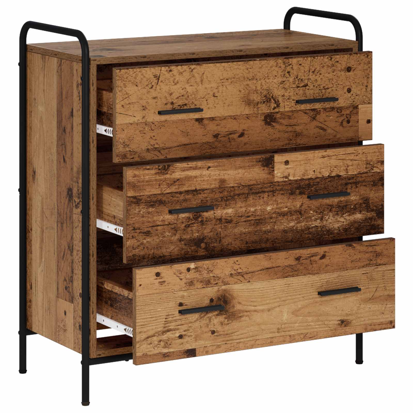 vidaXL - Dressoir - Oud - hout - 97 - x - 33 - x - 81 - cm - Bewerkt - hout