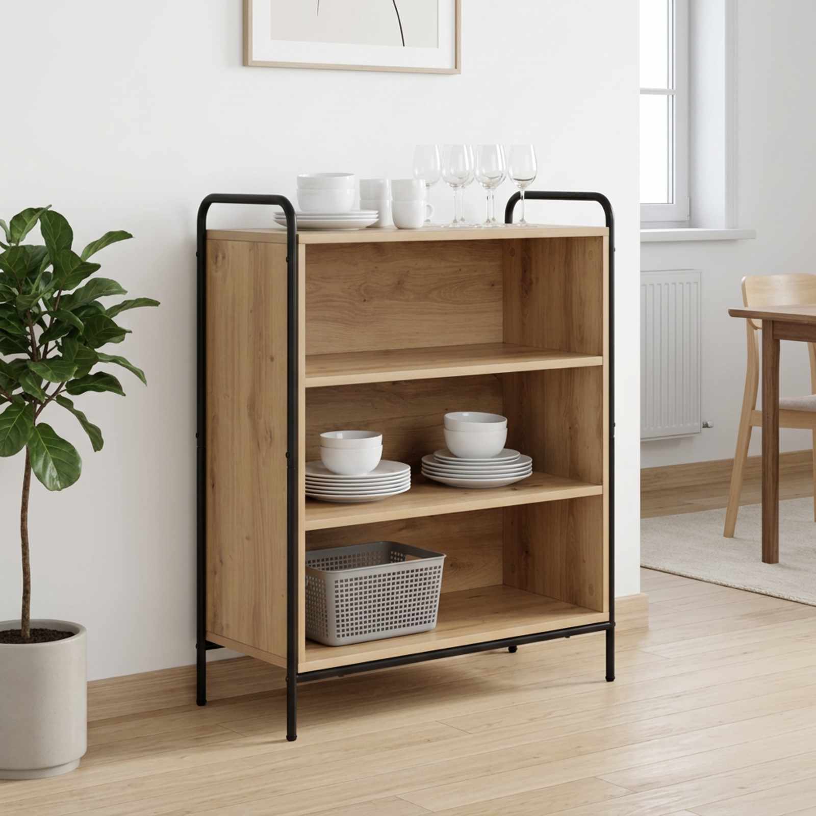 vidaXL Sideboard Artisan-eg 97 x 33 x 81 cm Konstrueret træ