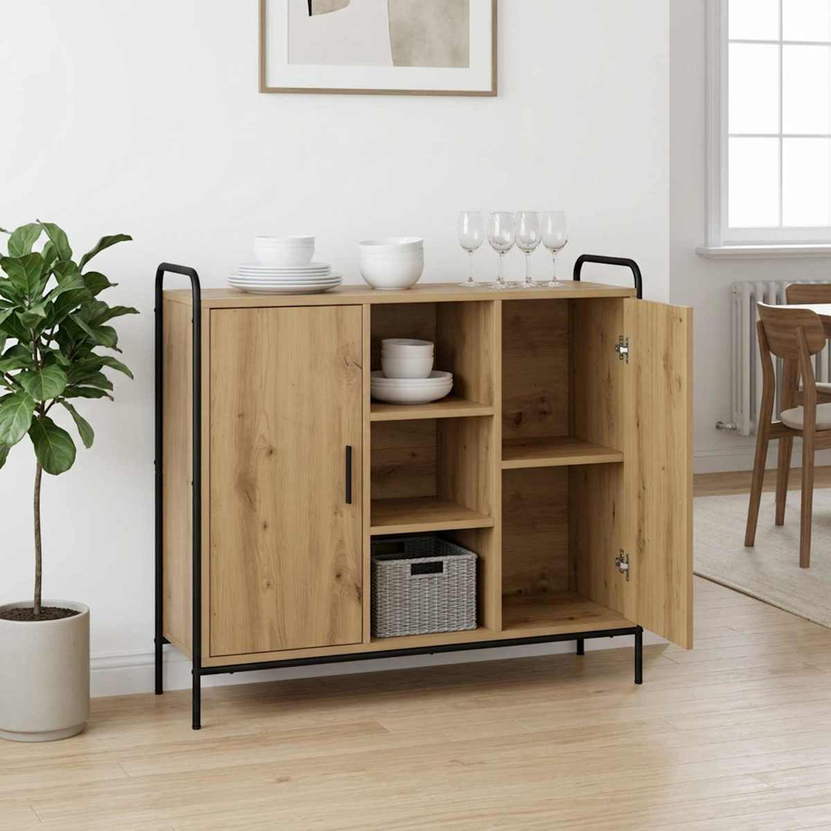 Sideboard 97 x 33 x 81 cm Konstrueret træ