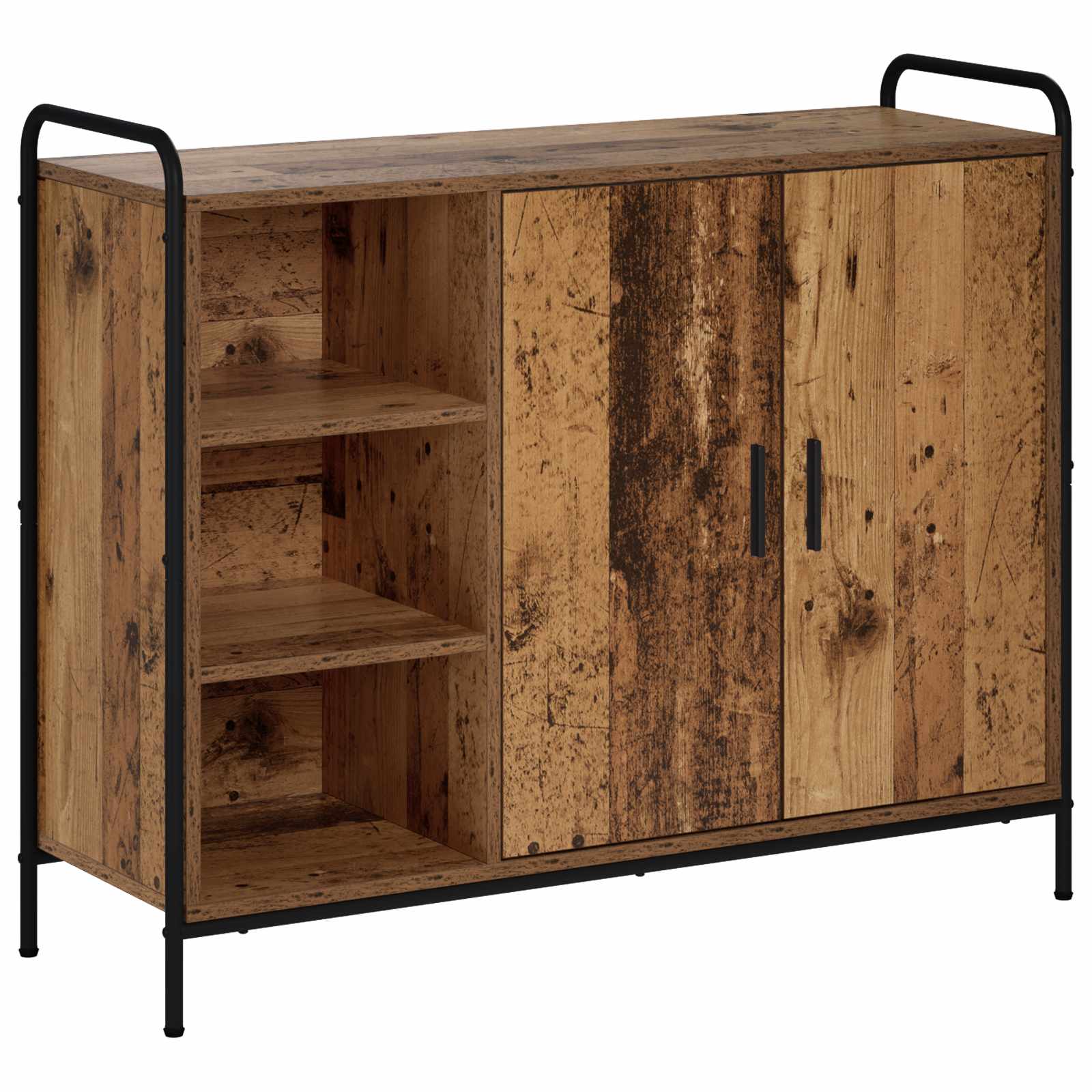 vidaXL Dressoir Oud hout 97 x 33 x 81 cm Bewerkt hout bruin, foto 3