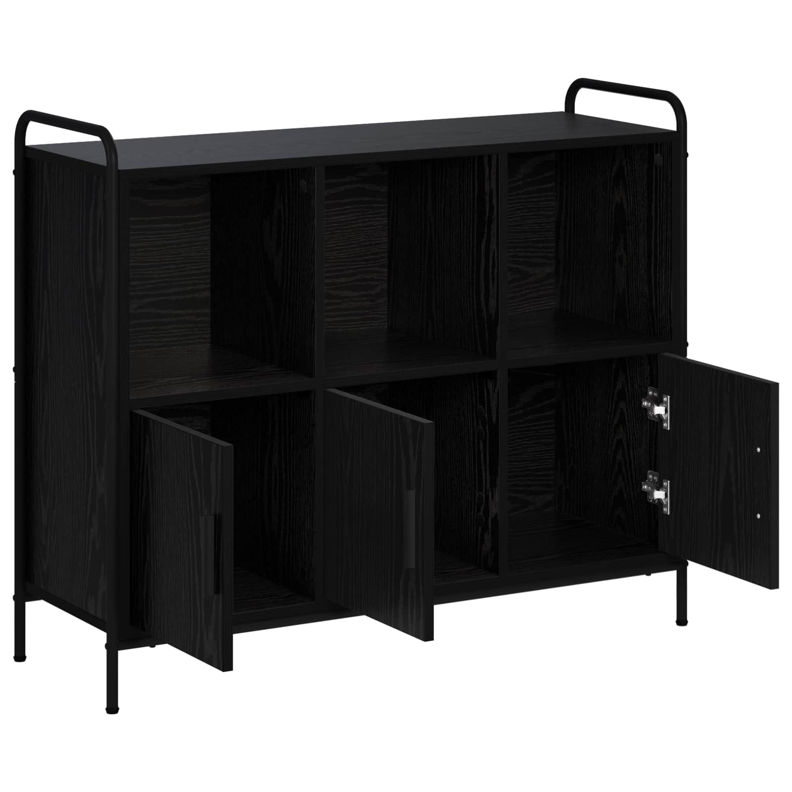 vidaXL - Dressoir - Zwart - eiken - 97 - x - 33 - x - 81 - cm - Bewerkt - hout