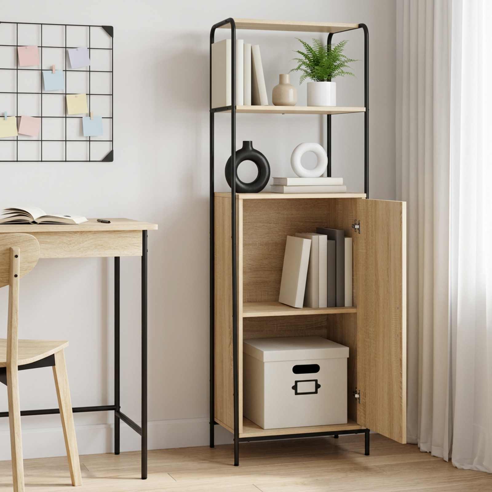 Highboard 40 x 33 x 161 cm Konstrueret træ  Sonoma-eg, 40 x 33 x 161 cm