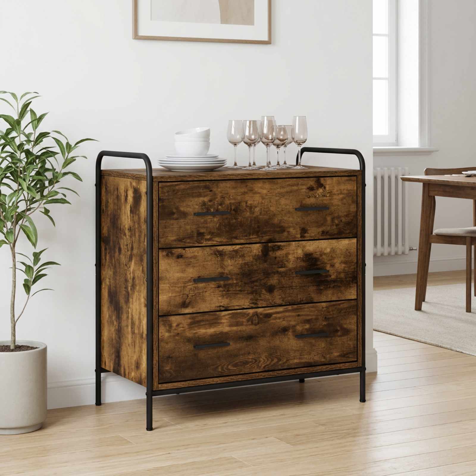 Predalna omara Dimljen hrast 70 x 39,5 x 71 cm Inženirski les