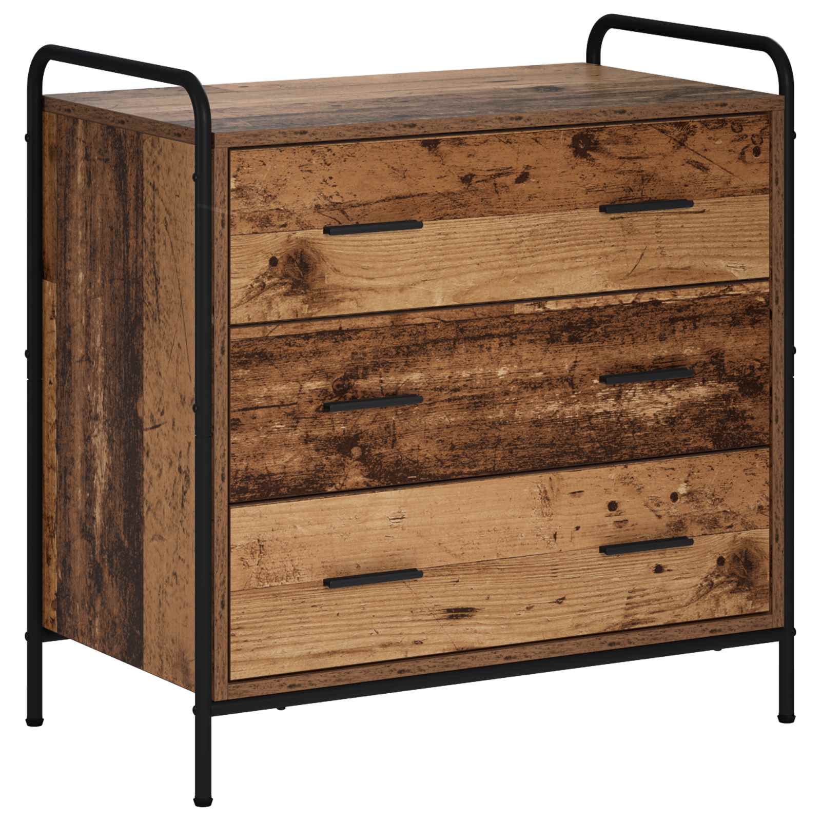 vidaXL Skříň se zásuvkami Staré dřevo 70 x 39,5 x 71 cm