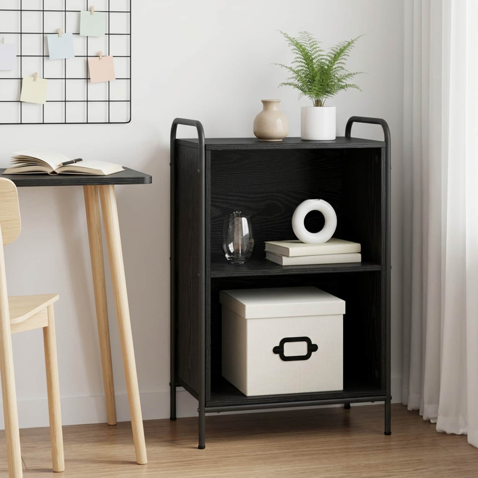 vidaXL Kirjahylly 55,5 x 33 x 174 cm Tekninen puu Musta tammi