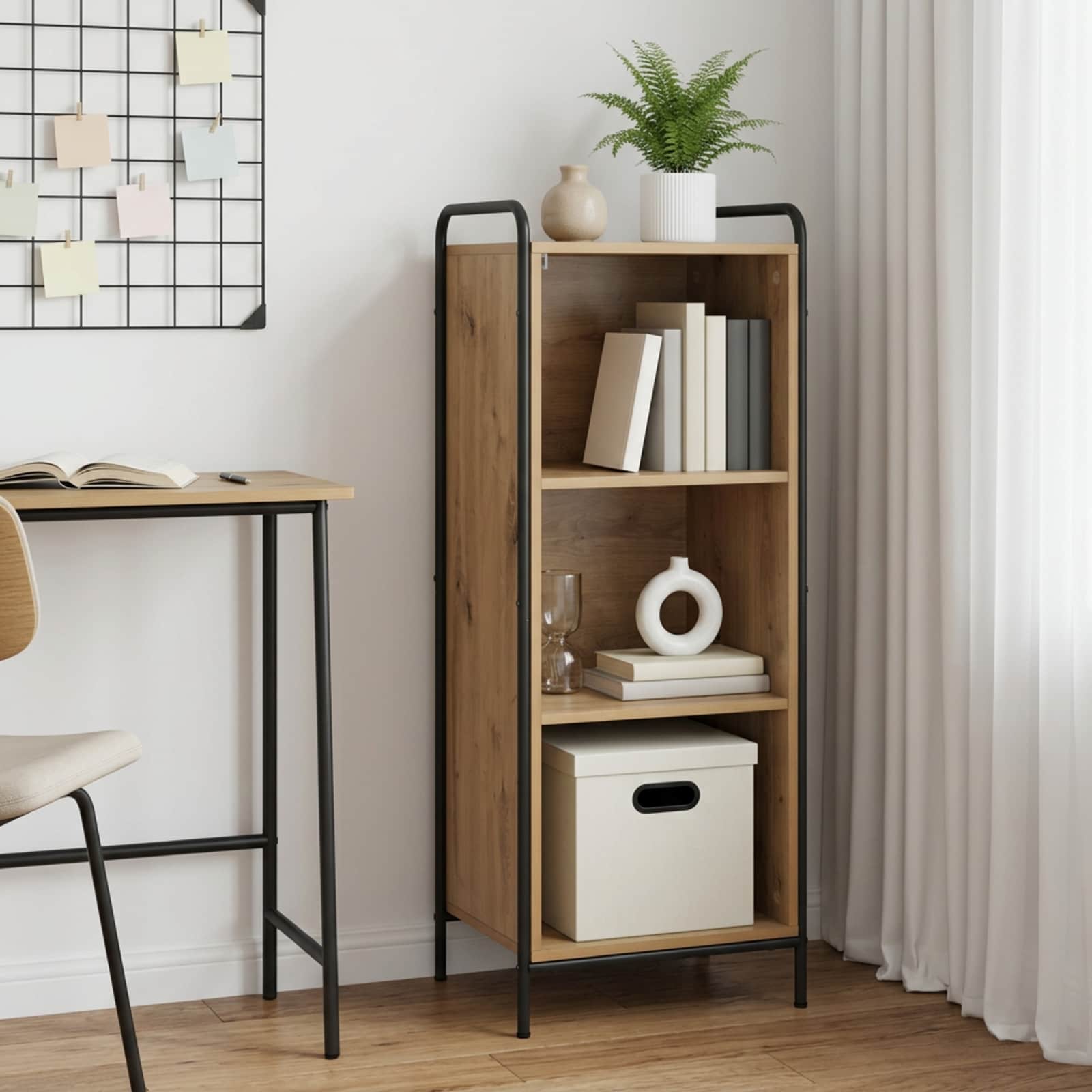 vidaXL Bokskap 55,5 x 33 x 174 cm Konstruert tre Artisan eik
