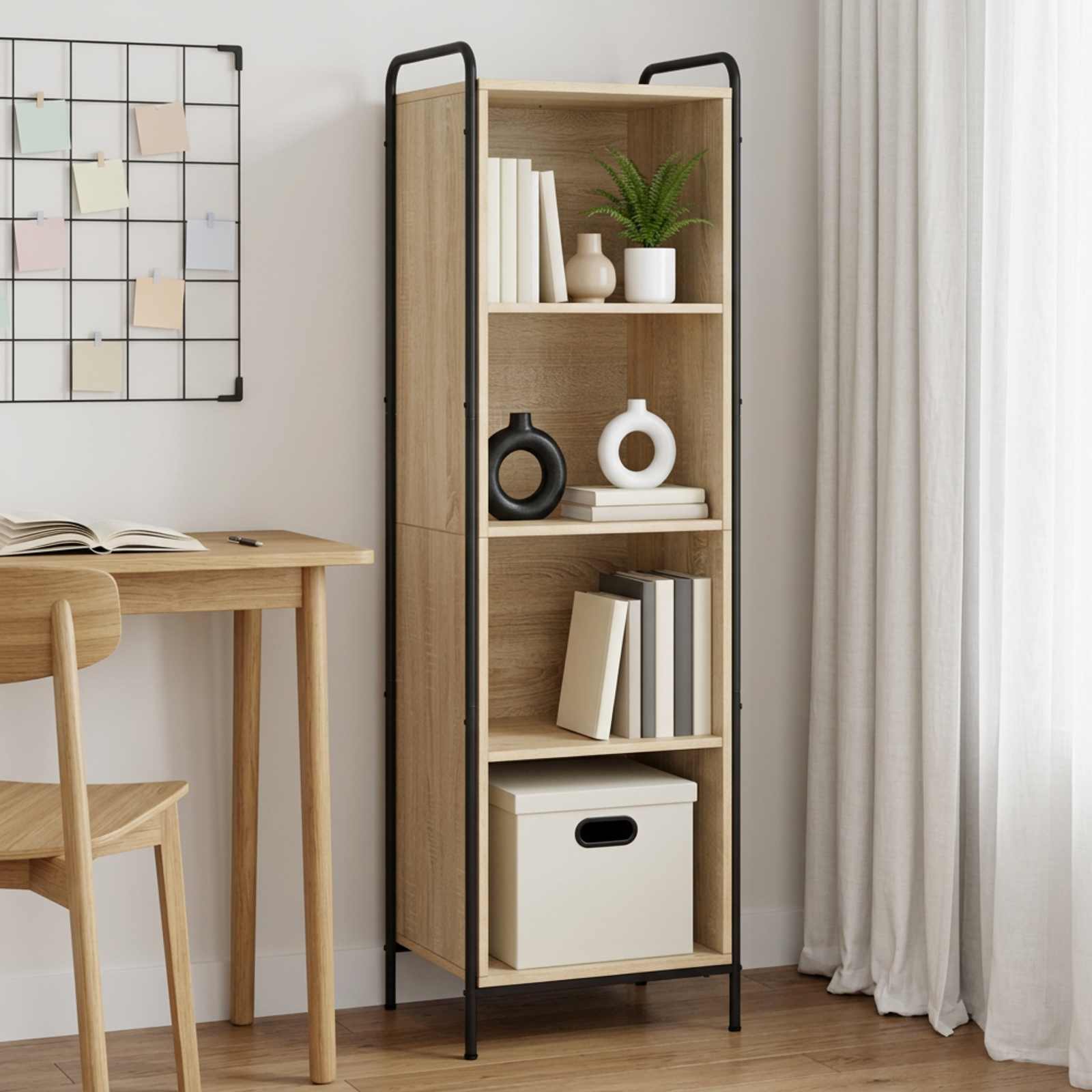 vidaXL Bogskab 55,5 x 33 x 174 cm Konstrueret træ Sonoma-eg