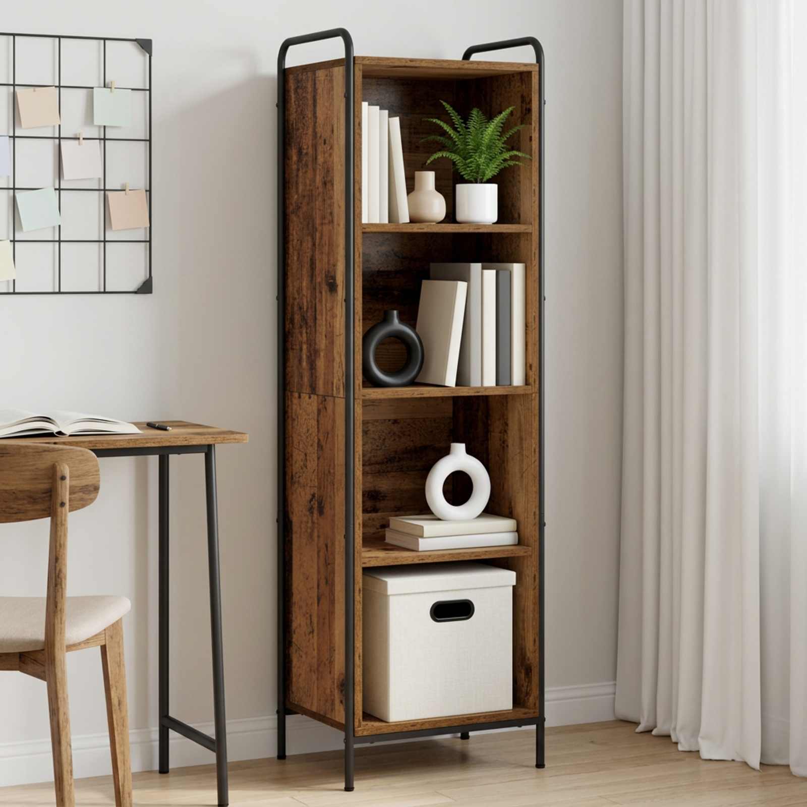 vidaXL Bogskab 55,5 x 33 x 174 cm Konstrueret træ Gammelt træ