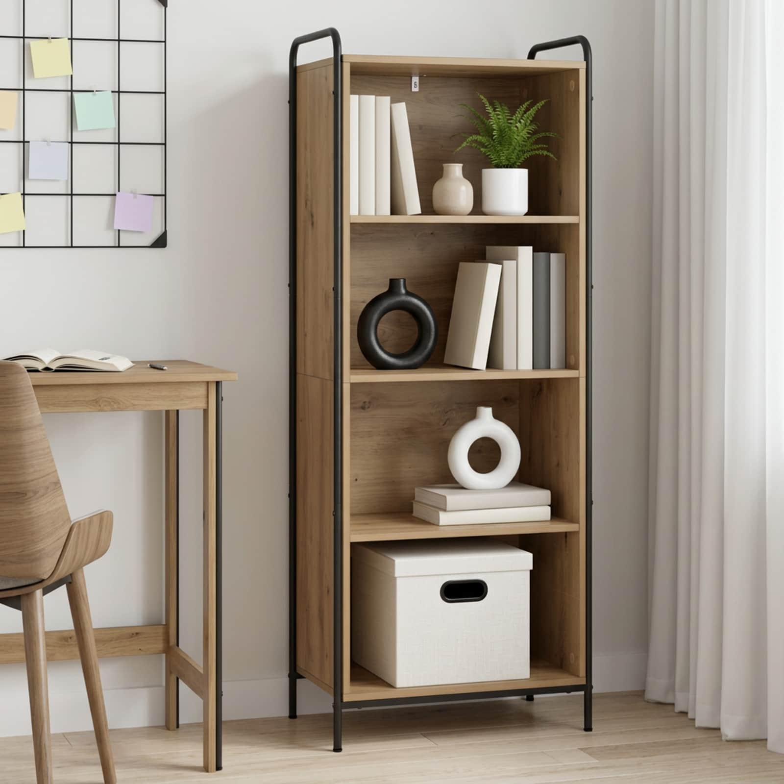 vidaXL Bogskab 55,5 x 33 x 174 cm Konstrueret træ Artisan-eg
