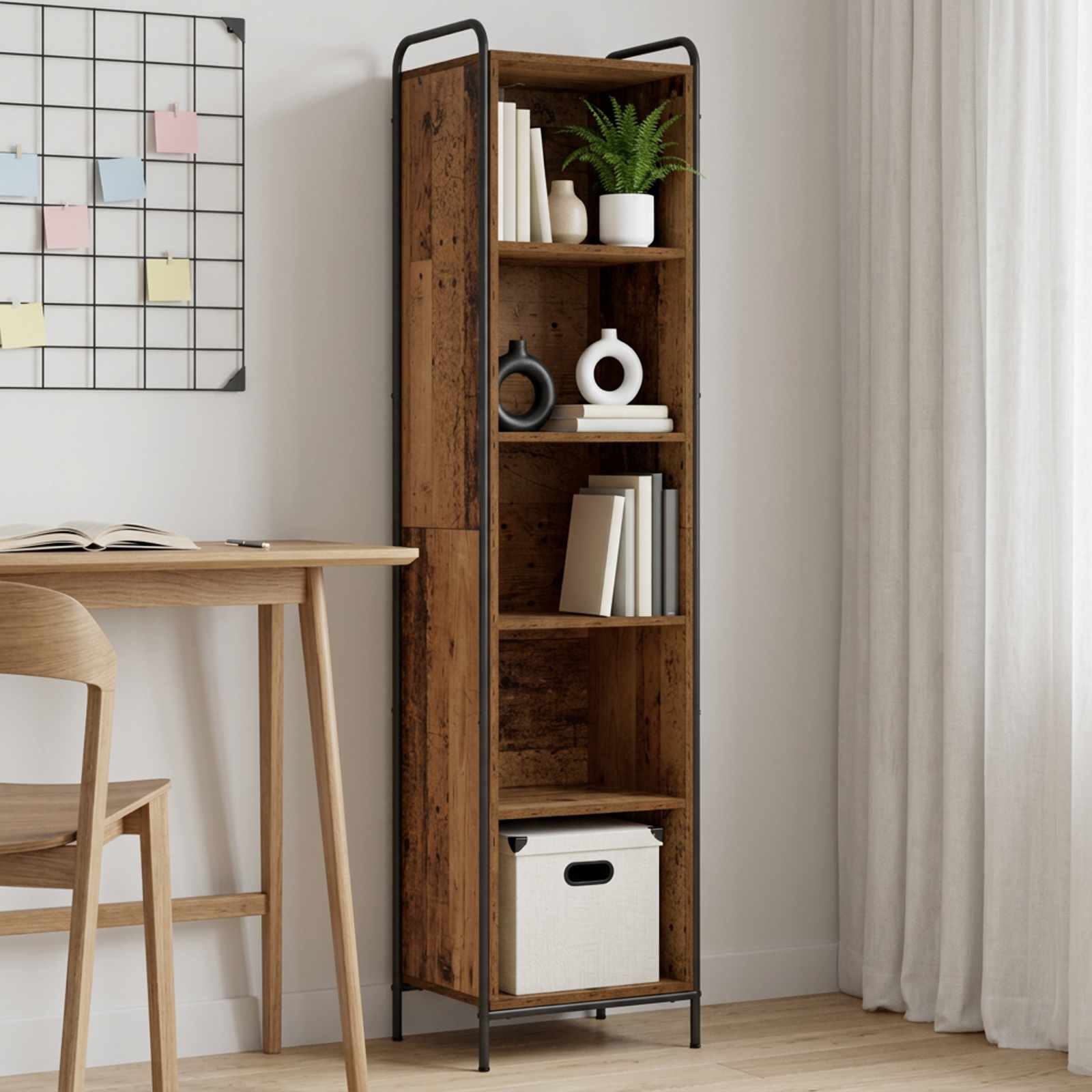 vidaXL Bogskab 55,5 x 33 x 174 cm Konstrueret træ Gammelt træ