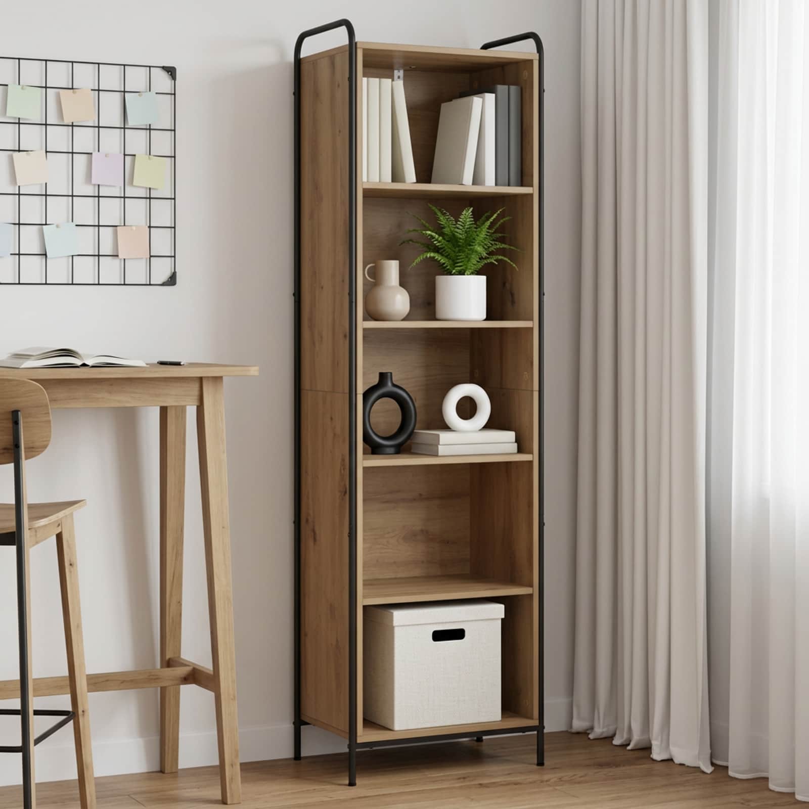 vidaXL Bogskab 55,5 x 33 x 174 cm Konstrueret træ Artisan-eg