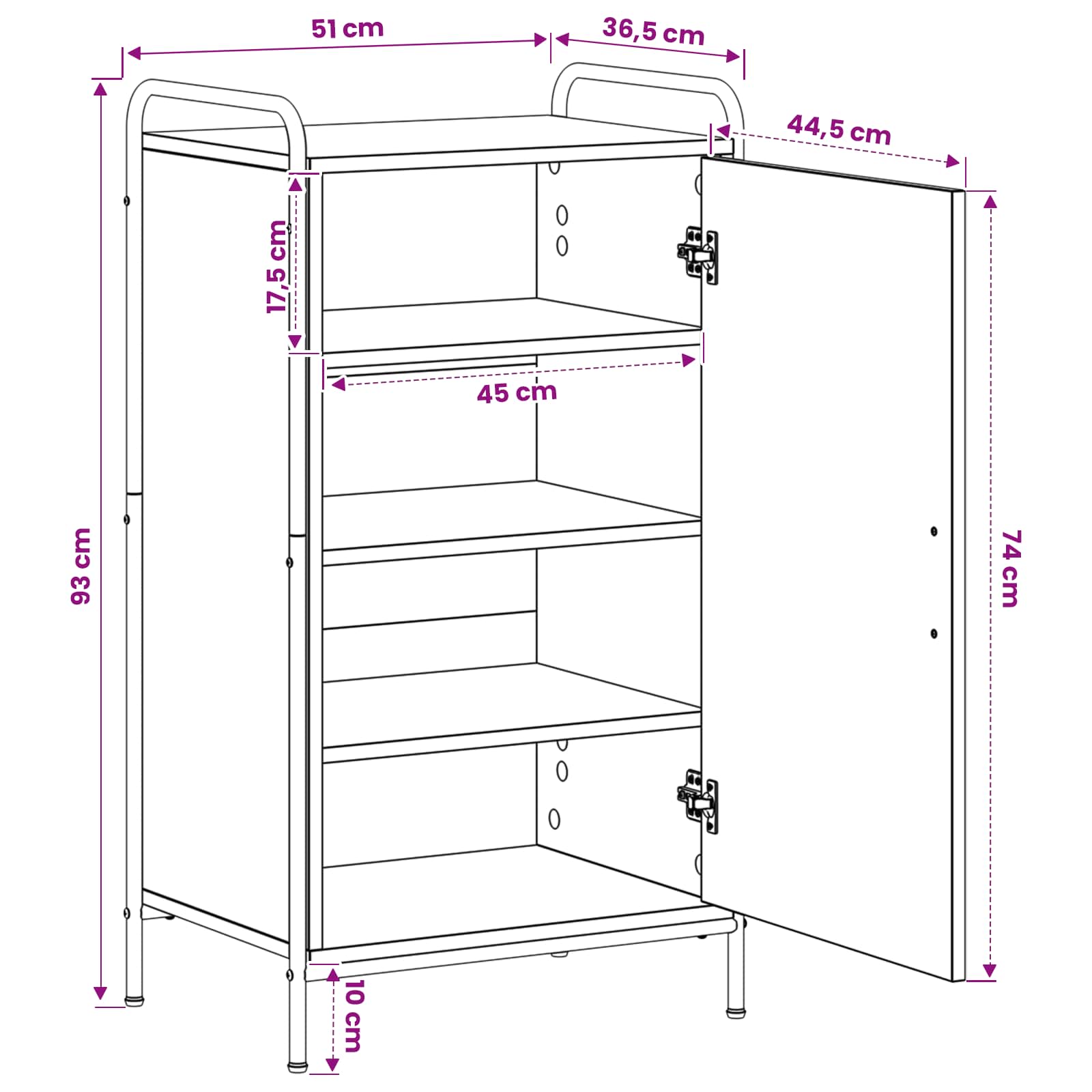 Shoe Cabinet size guide
