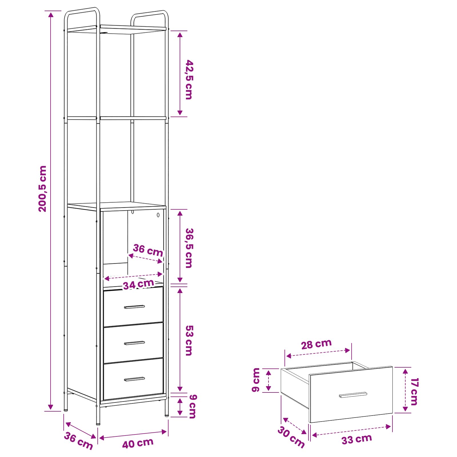 Bathroom Cabinet size guide