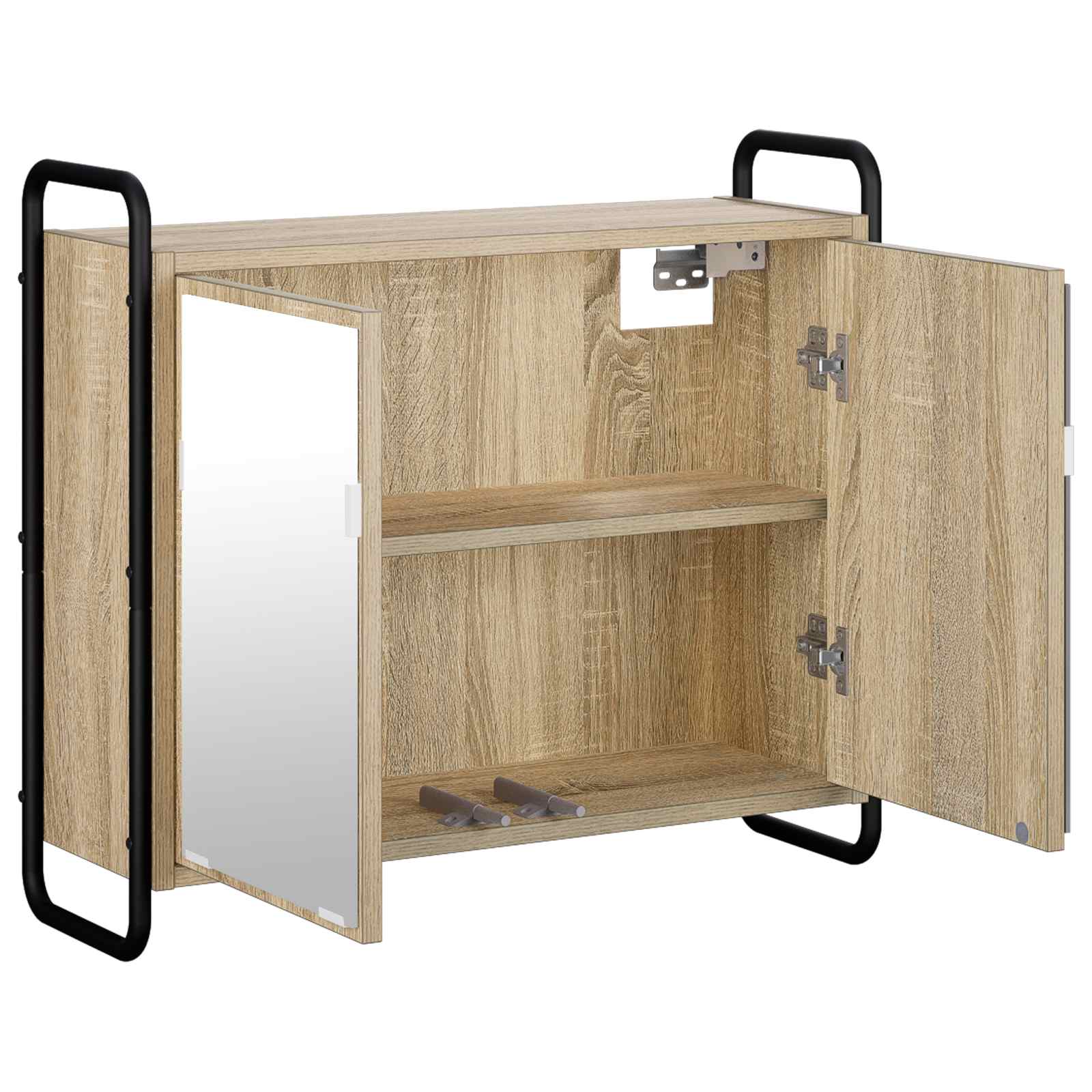 vidaXL - Hangkast - voor - de - badkamer - Sonoma - Eiken - 64 - x - 20 - x - 56,5 - cm