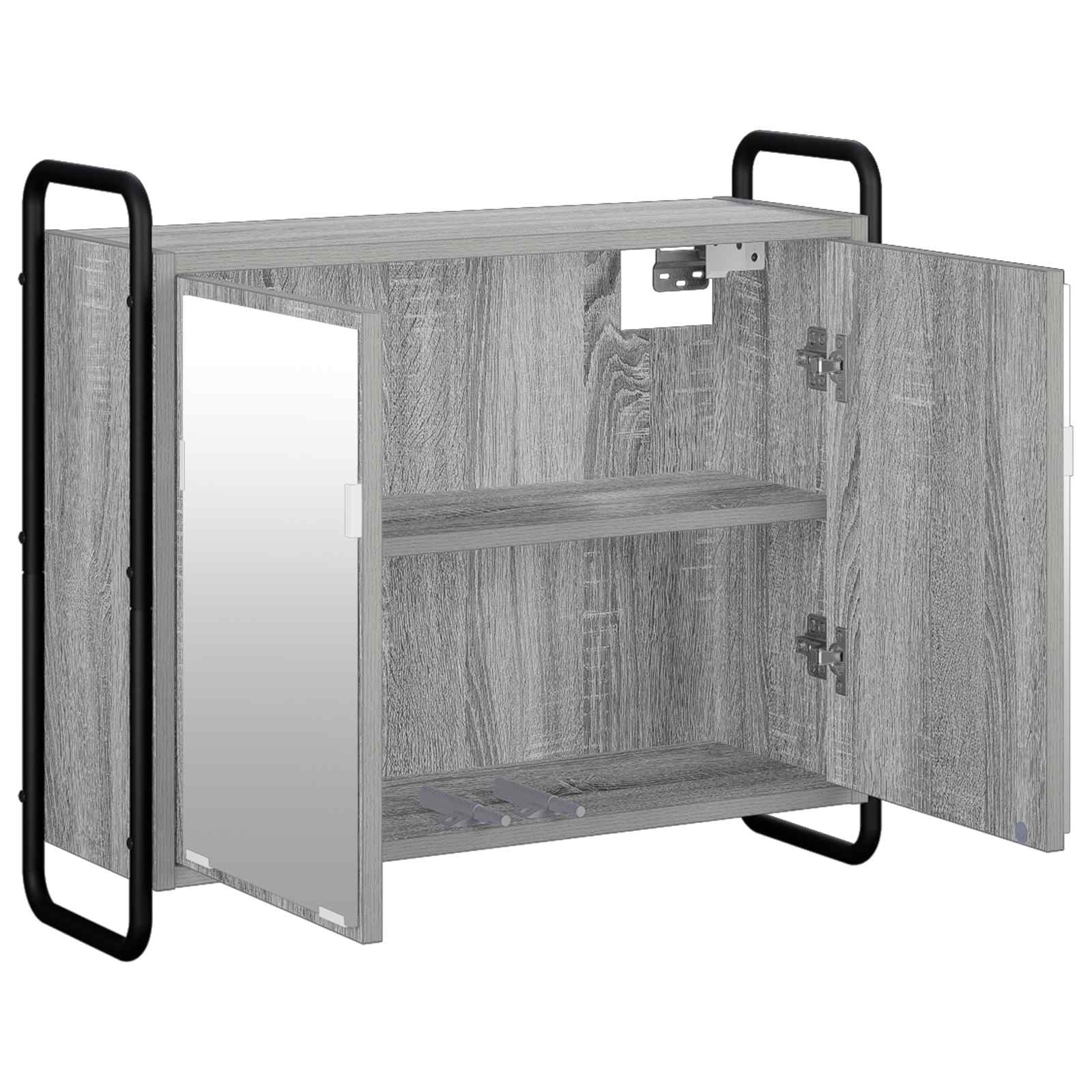 vidaXL - Hangkast - voor - de - badkamer - Grijs - Sonoma - 64 - x - 20 - x - 56,5 - cm